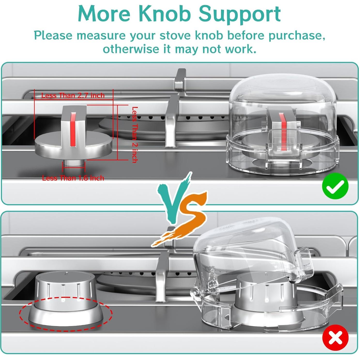 Cubiertas de Perillas de Estufa AOSITE - Seguridad Infantil 5 Pzas