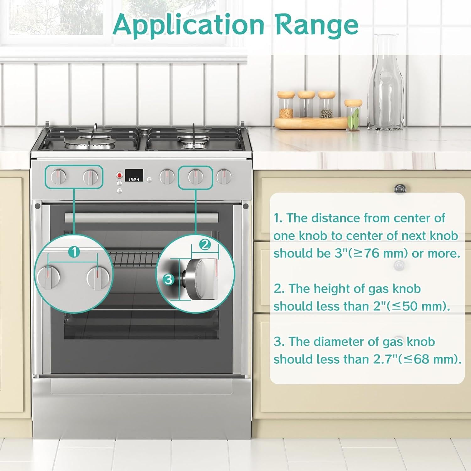 Cubiertas de Perillas de Estufa AOSITE - Seguridad Infantil 5 Pzas