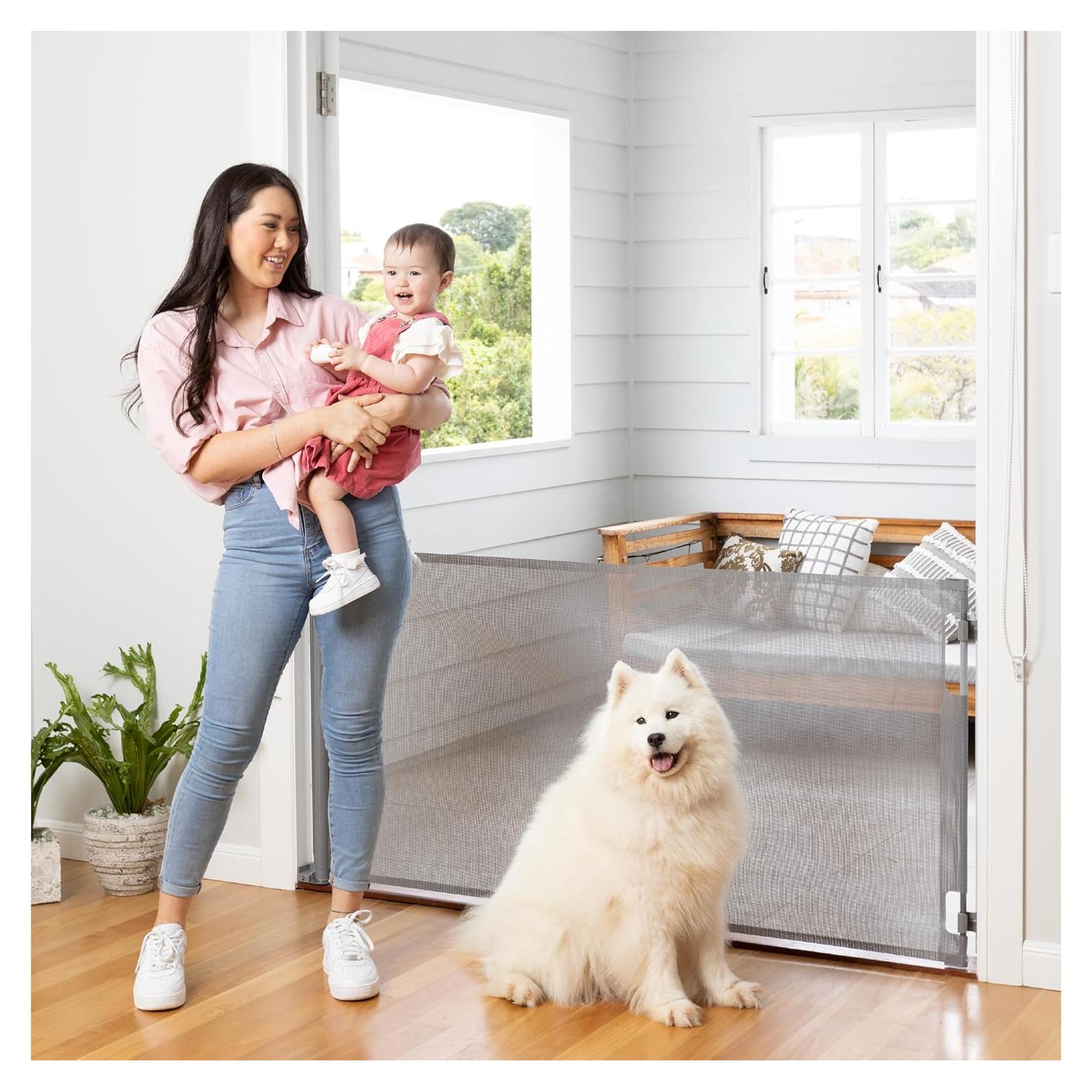 Puerta Retráctil Perma Child Safety 83,82 cm x 180,34 cm Gris