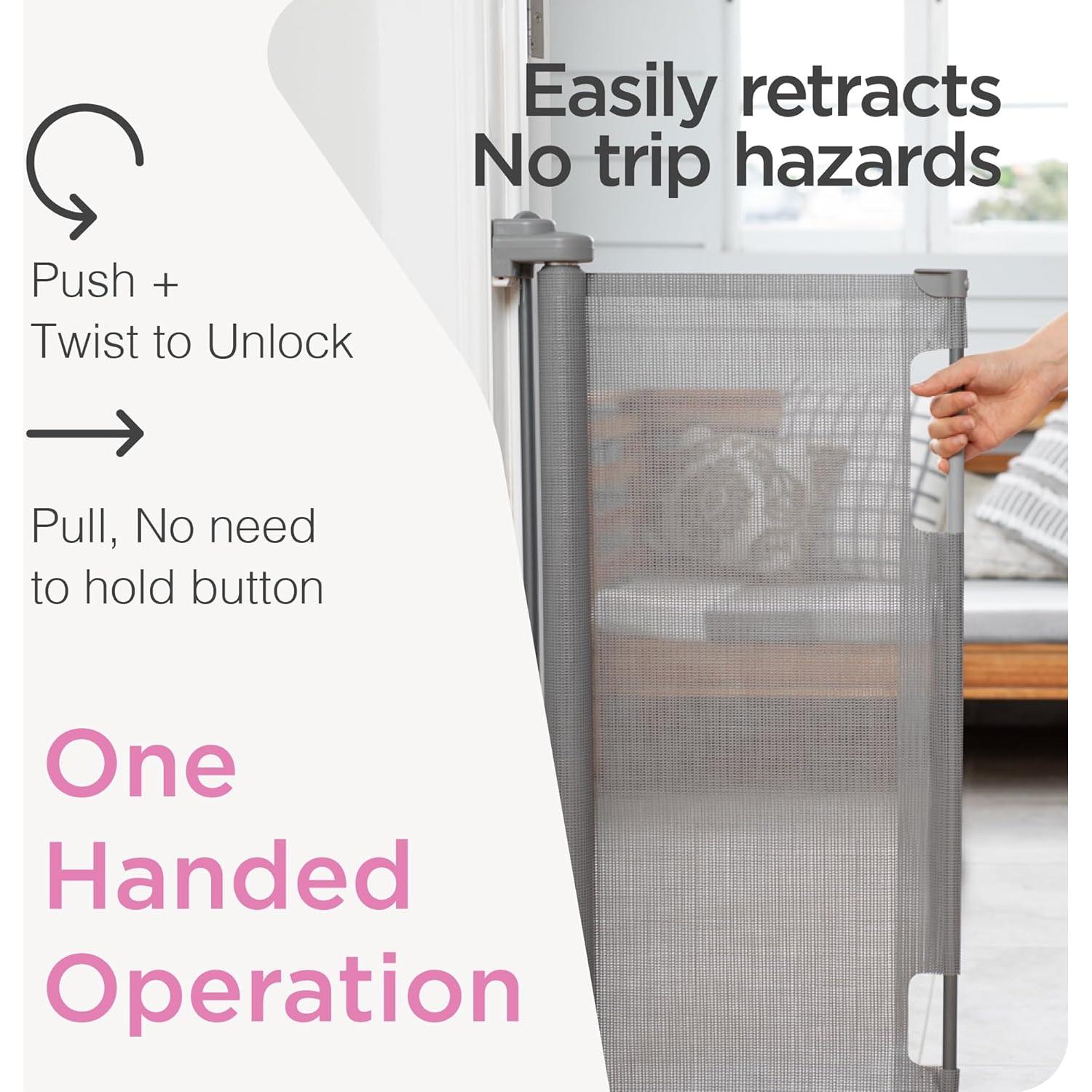 Puerta Retráctil Perma Child Safety 83,82 cm x 180,34 cm Gris