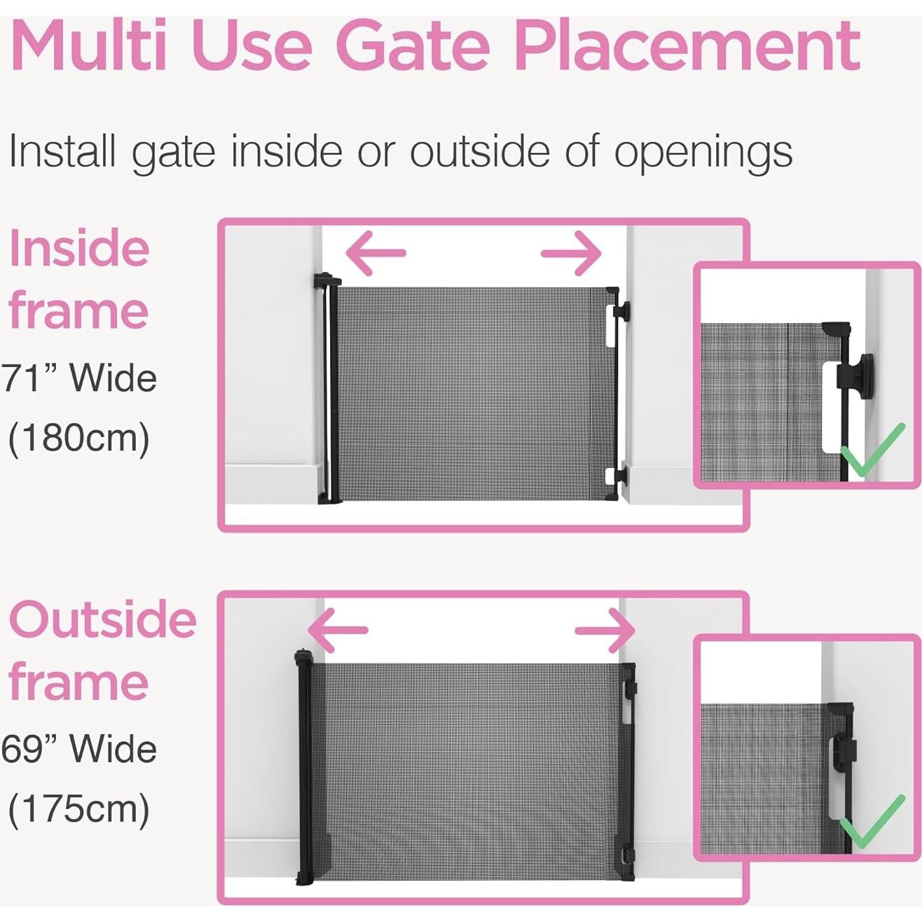 Puerta Retráctil Perma Child Safety 83,82 cm x 180,34 cm Gris