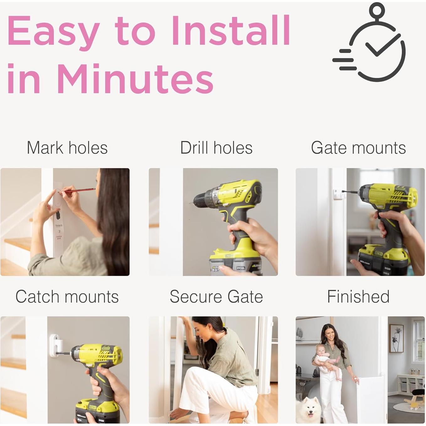 Puerta Retráctil Perma Child Safety 83,82 cm x 180,34 cm Gris