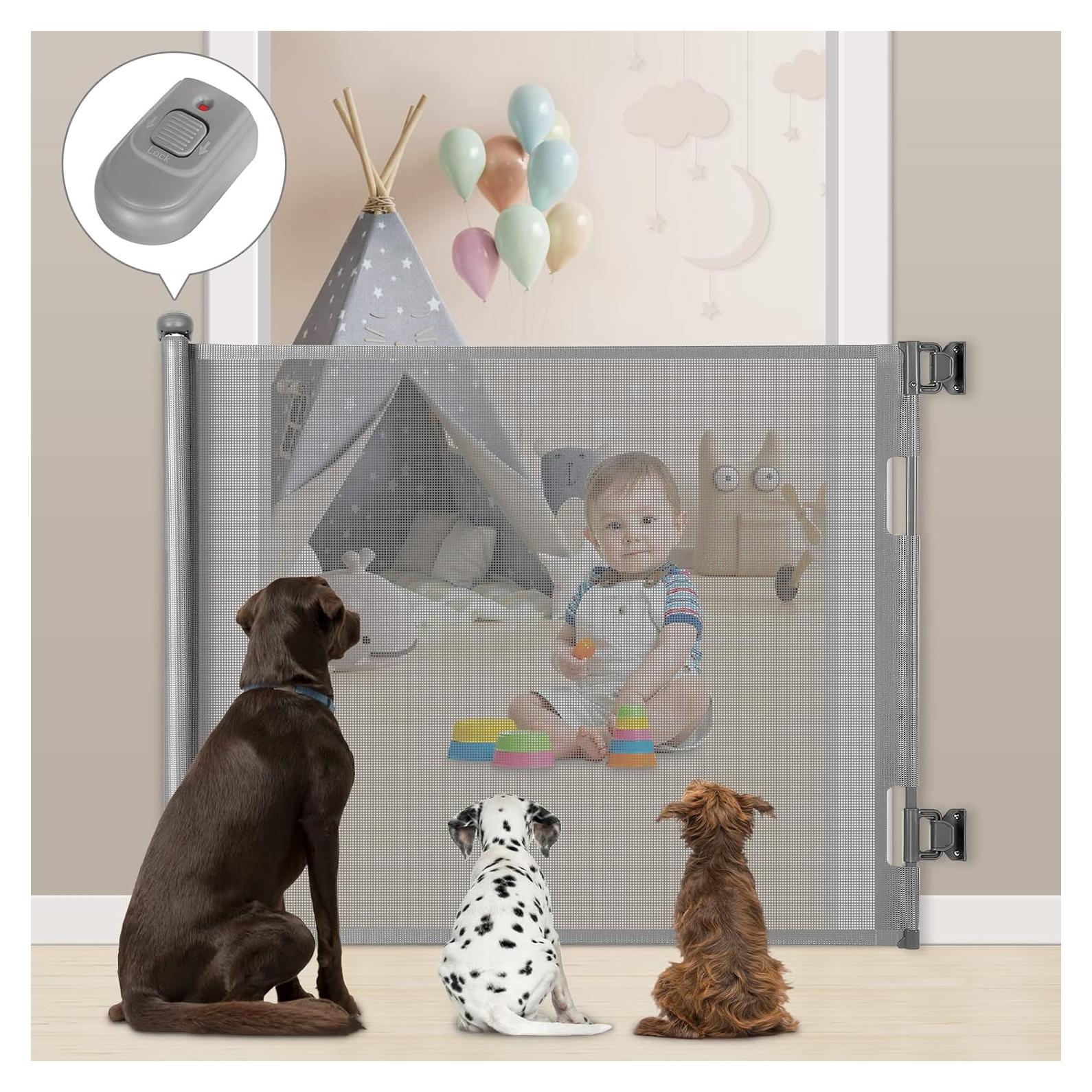 Puerta Retráctil MYPIN para Bebés 140 cm Gris