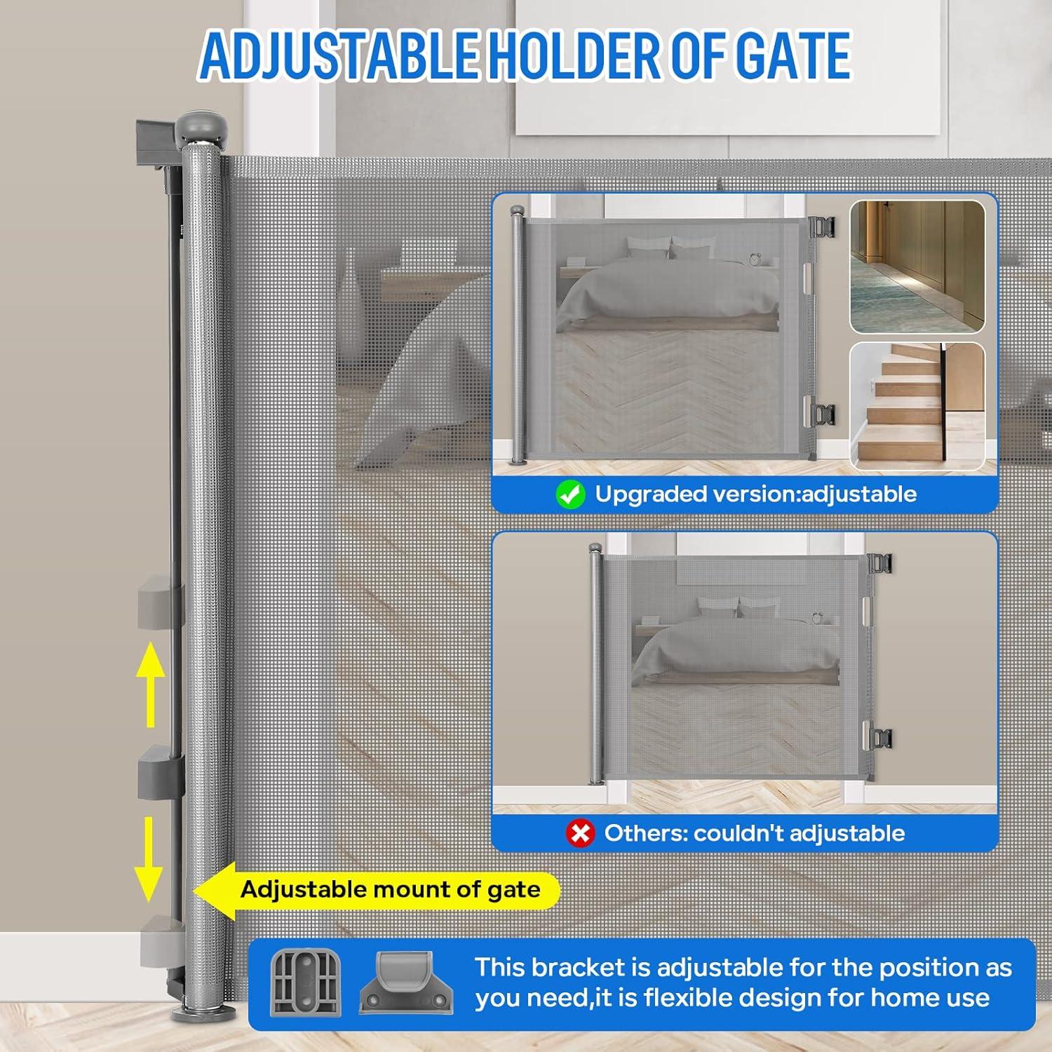 Puerta Retráctil MYPIN para Bebés 140 cm Gris