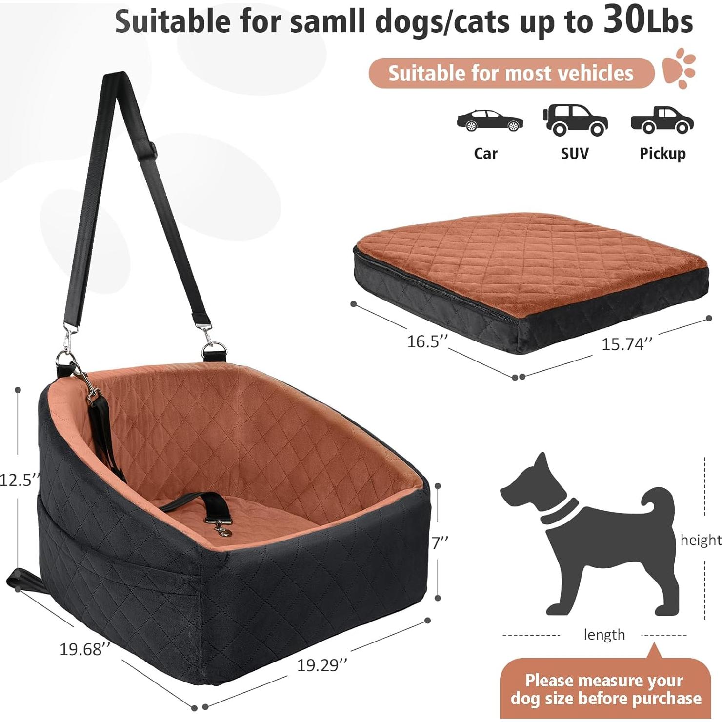 Asiento Elevador para Perros NEEZUKAR Negro 50x49 cm