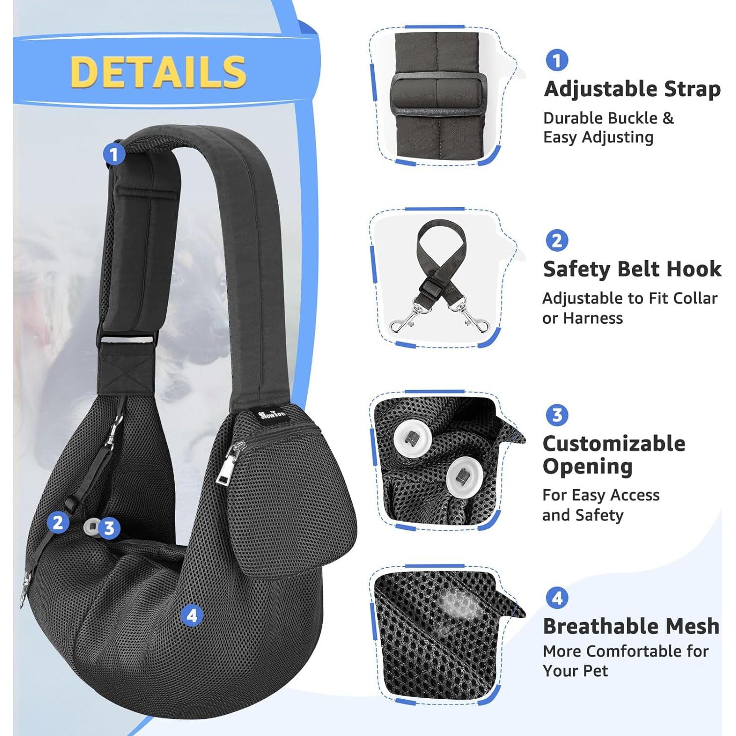 Transportín para Perros SlowTon - Bolso Acolchado Ajustable