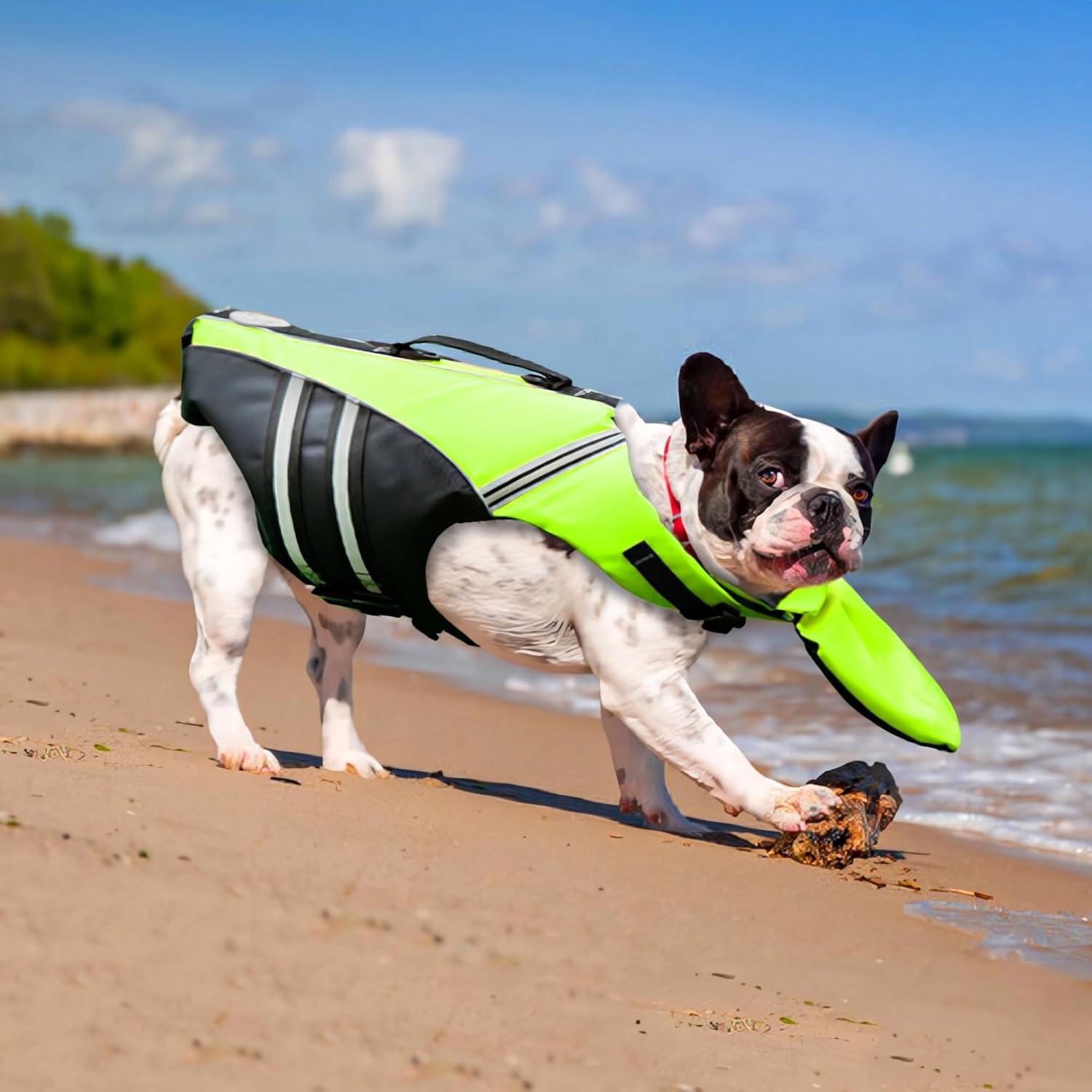 Chaleco Salvavidas para Perros Mklhgty Verde Fluorescente L