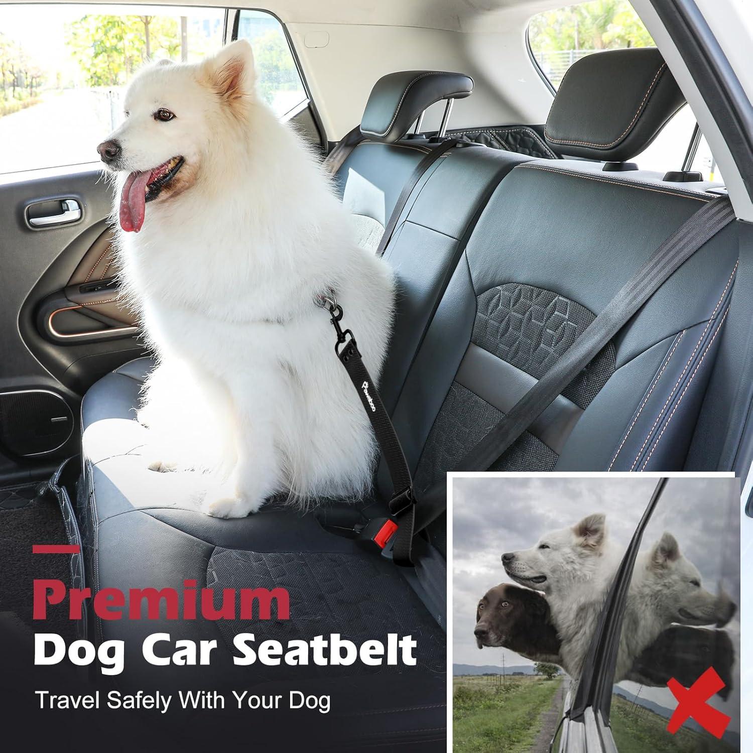 Cinturón de Seguridad para Perros Pawaboo 50,8 cm Negro 2 Pzas