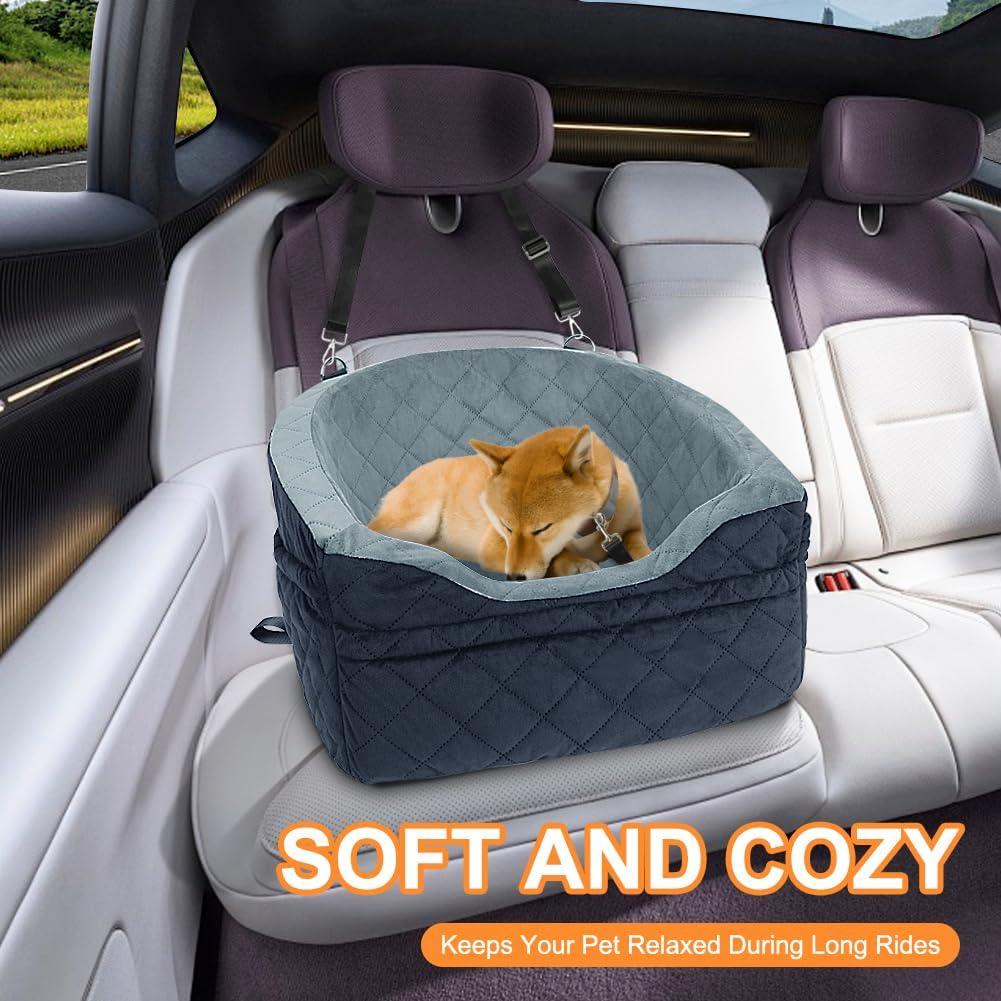 Asiento de Coche para Perros Vivifying Gris y Negro 13,61 kg