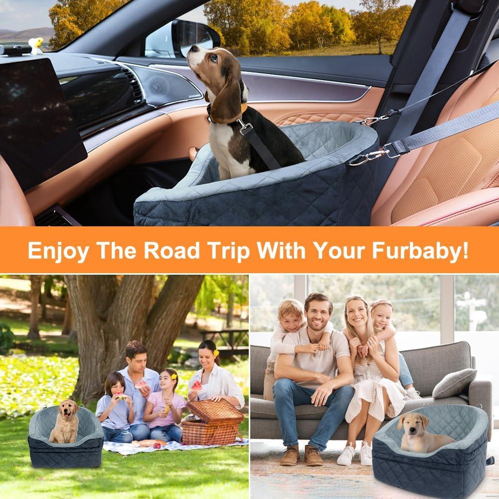 Asiento de Coche para Perros Vivifying Gris y Negro 13,61 kg