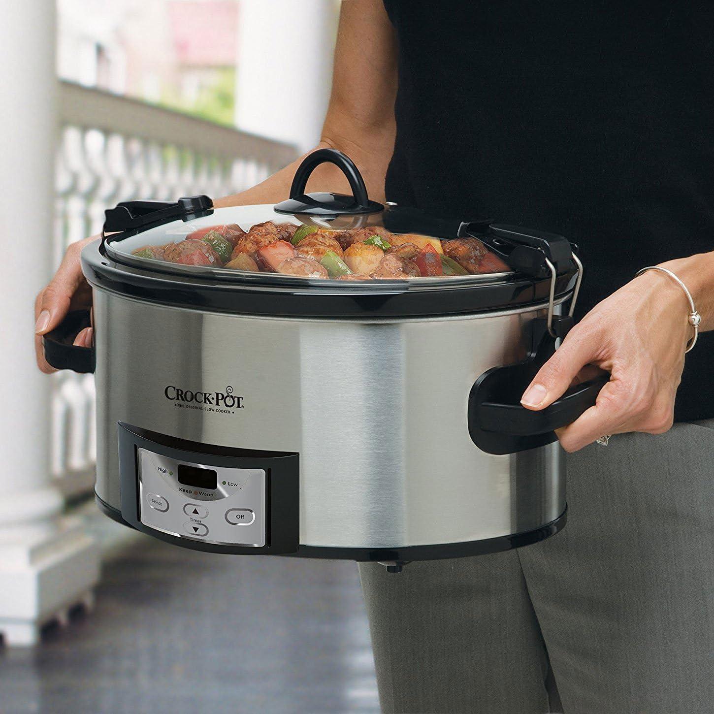 Crock-Pot Cocinero Lento 6 Cuartos Acero Inoxidable Programable