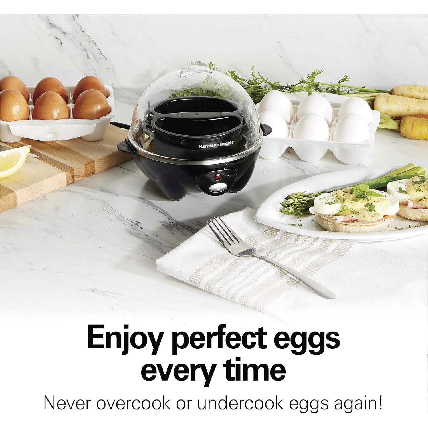Cocinador de Huevos Hamilton Beach 3-en-1 Negro 7 Huevos