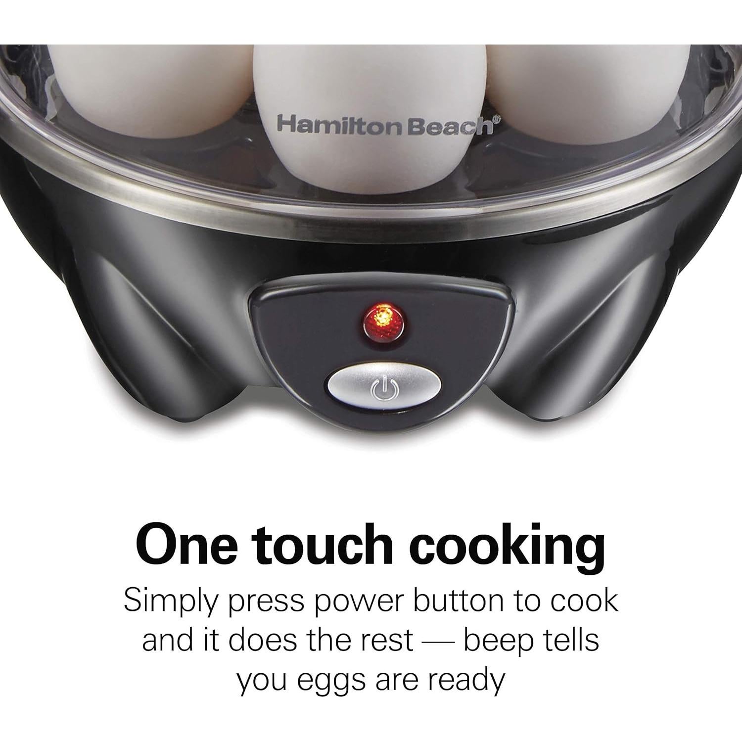 Cocinador de Huevos Hamilton Beach 3-en-1 Negro 7 Huevos