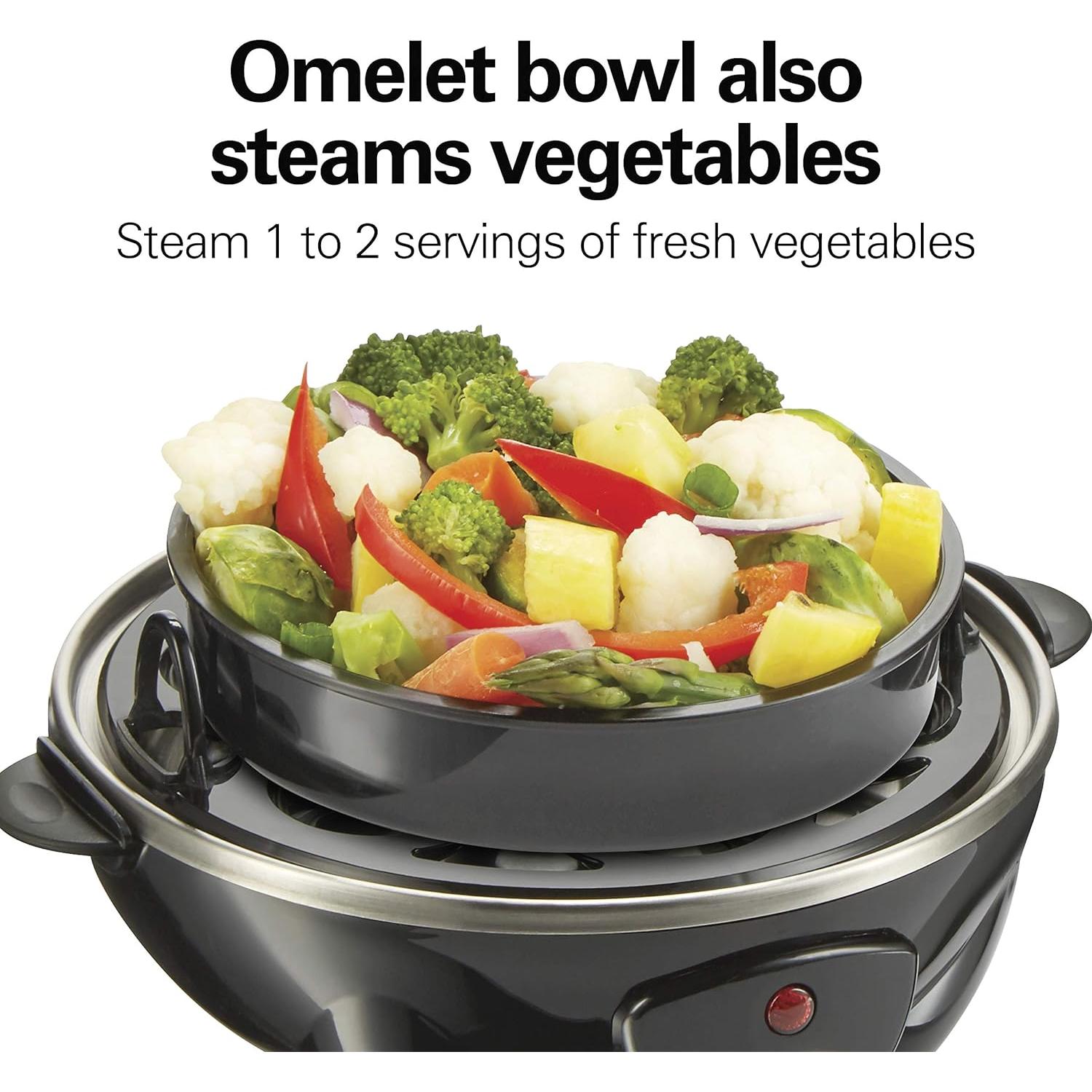 Cocinador de Huevos Hamilton Beach 3-en-1 Negro 7 Huevos