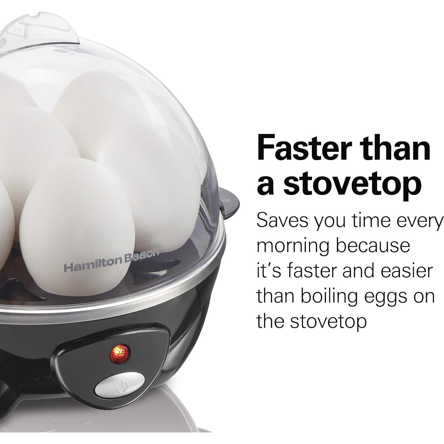 Cocinador de Huevos Hamilton Beach 3-en-1 Negro 7 Huevos