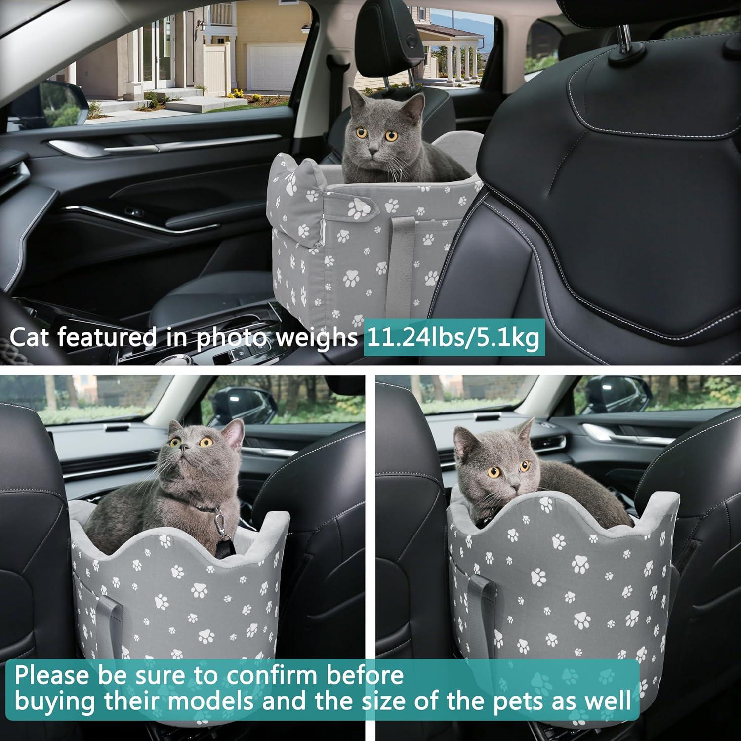 Asiento de Coche para Perros Cullaby Gris hasta 6.8 kg