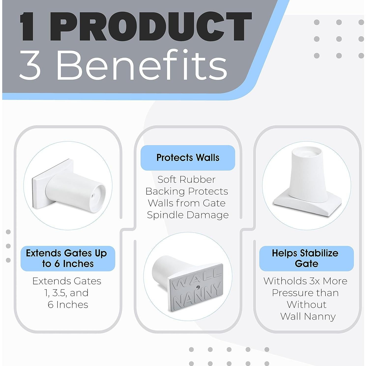 Extensor de Puerta para Bebé Wall Nanny 15 cm Blanco