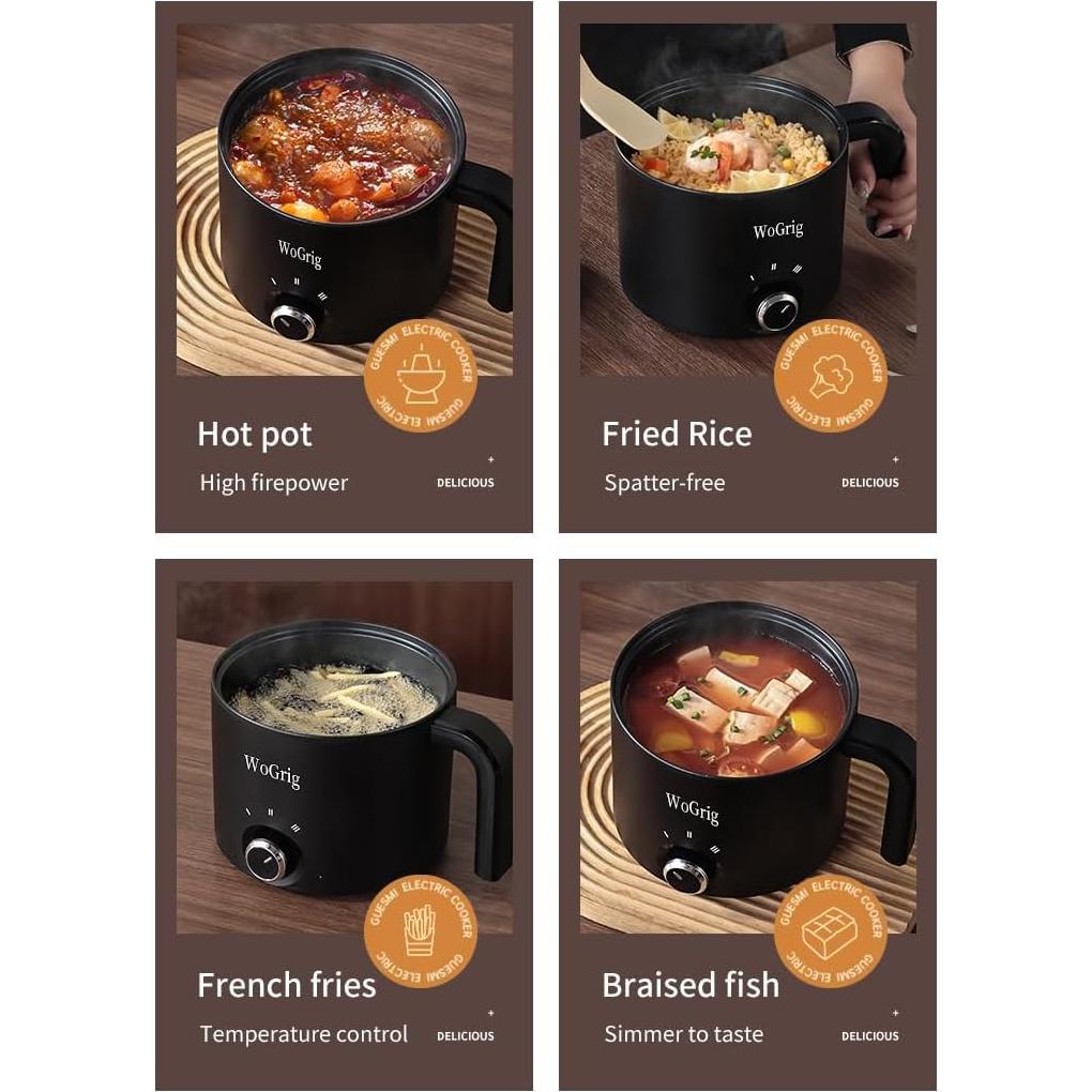 Olla Eléctrica WoGrig 1.8L Multifuncional para Fideos