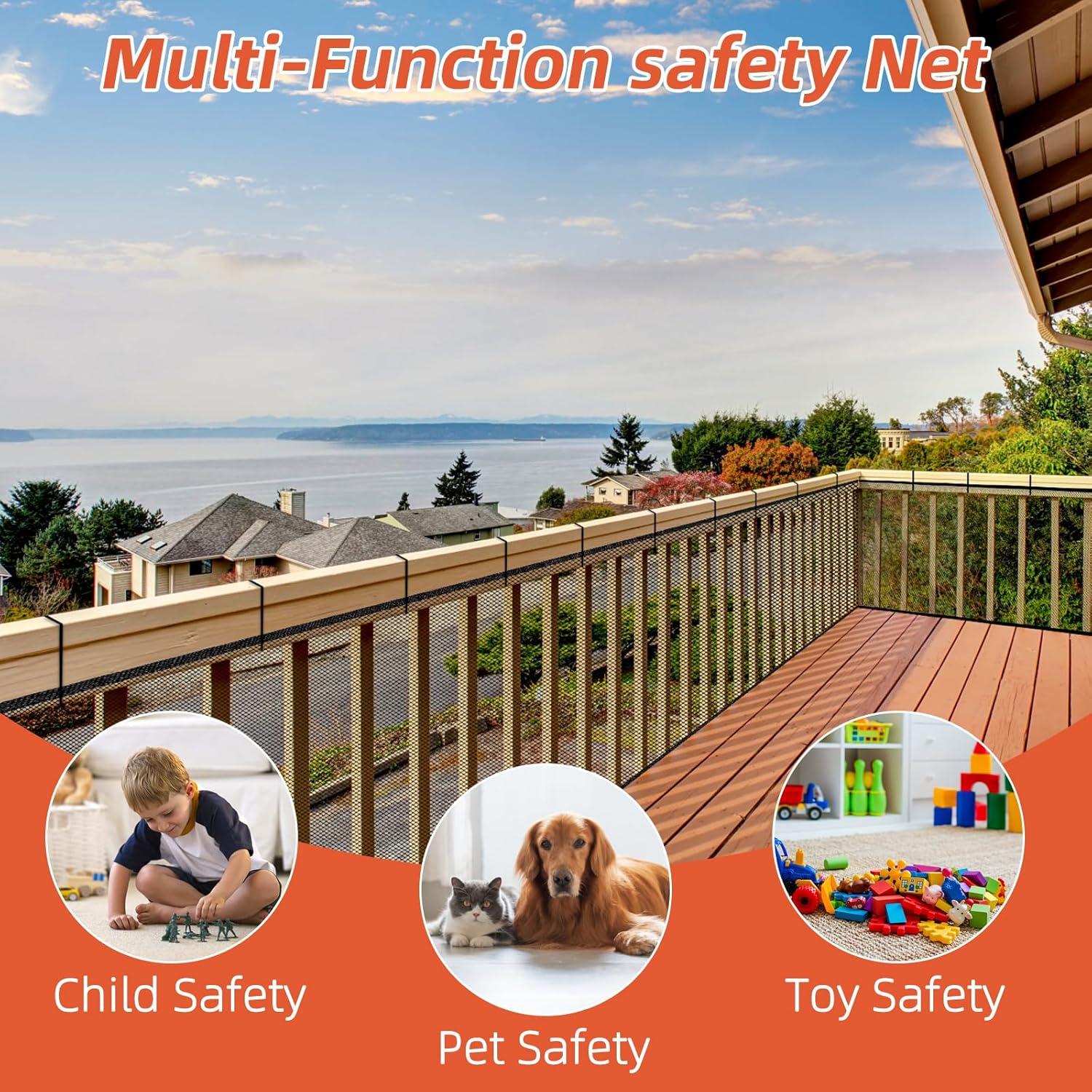 Red de Seguridad para Barandilla Dovesail 500x91 cm - Negro