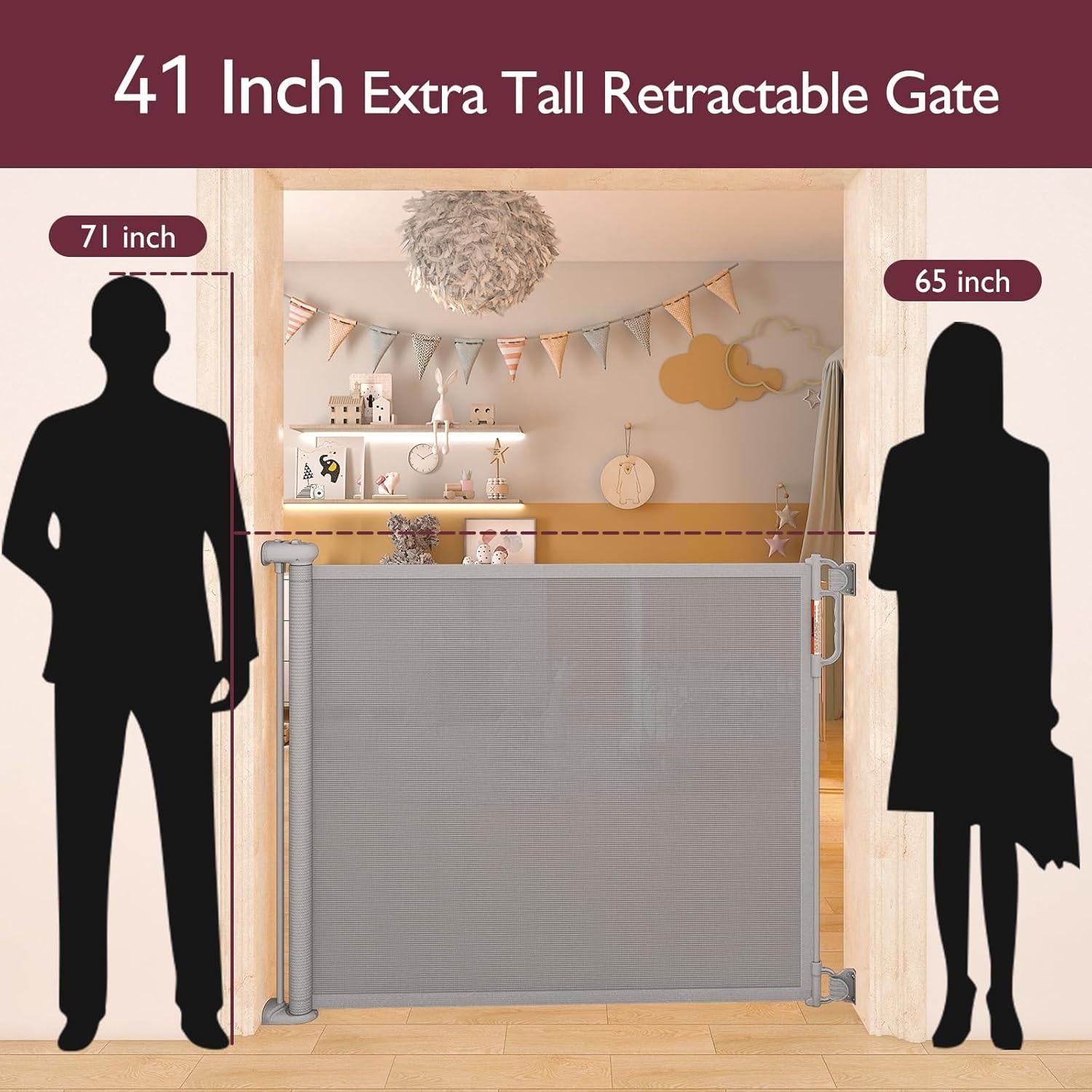 Puerta Retráctil para Bebés Momcozy 41x71 cm Negra