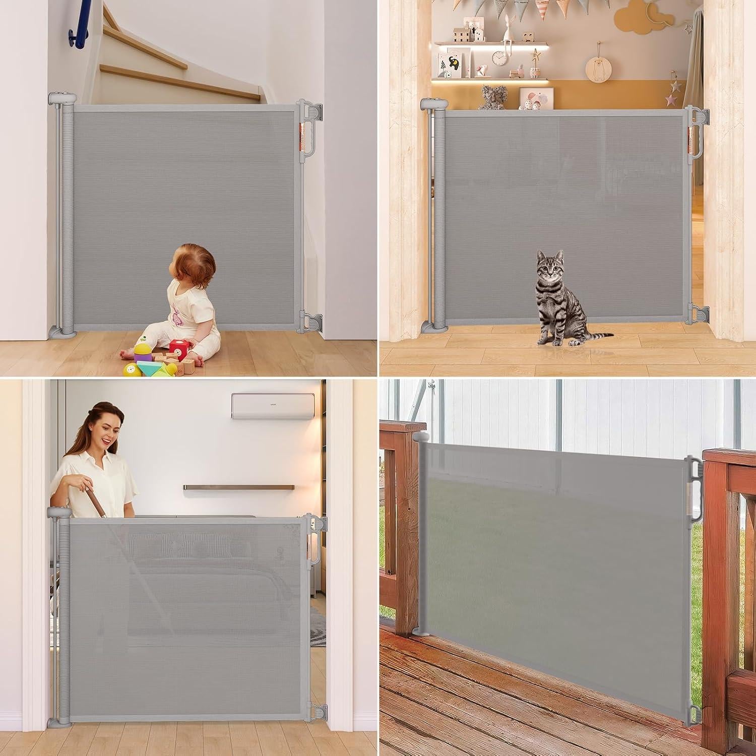 Puerta Retráctil para Bebés Momcozy 41x71 cm Negra