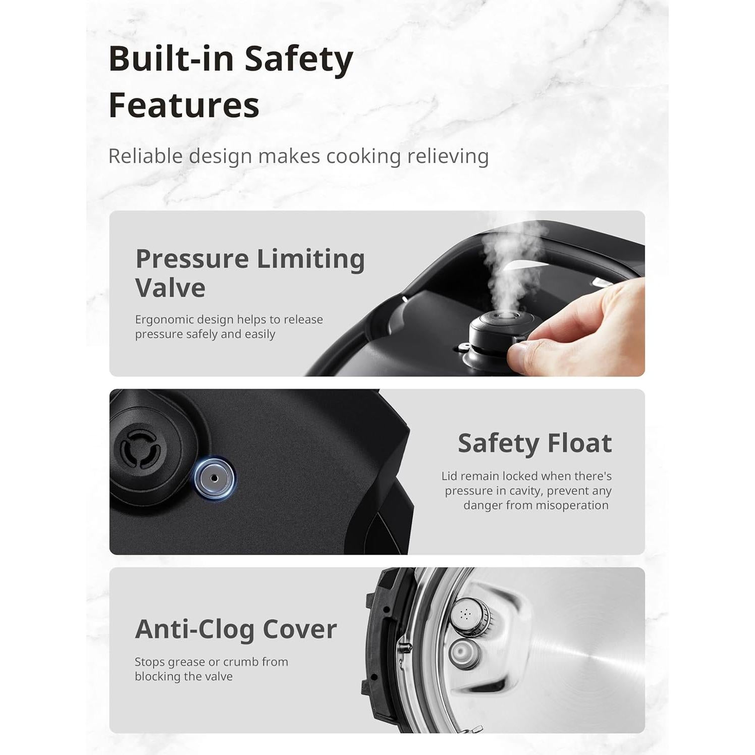 Olla de Presión Eléctrica COMFEE' 9 en 1 5.68L Negra