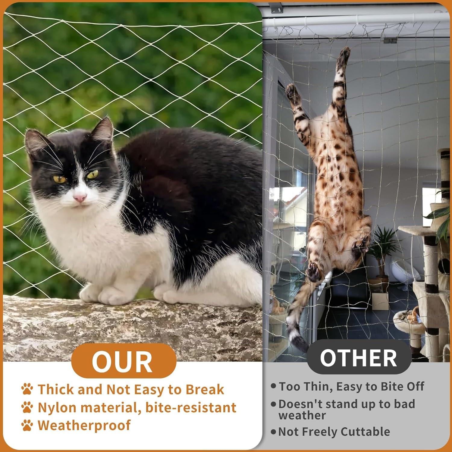 Red de Seguridad Anticaída para Gatos VINGVO 6,10x3,05 m