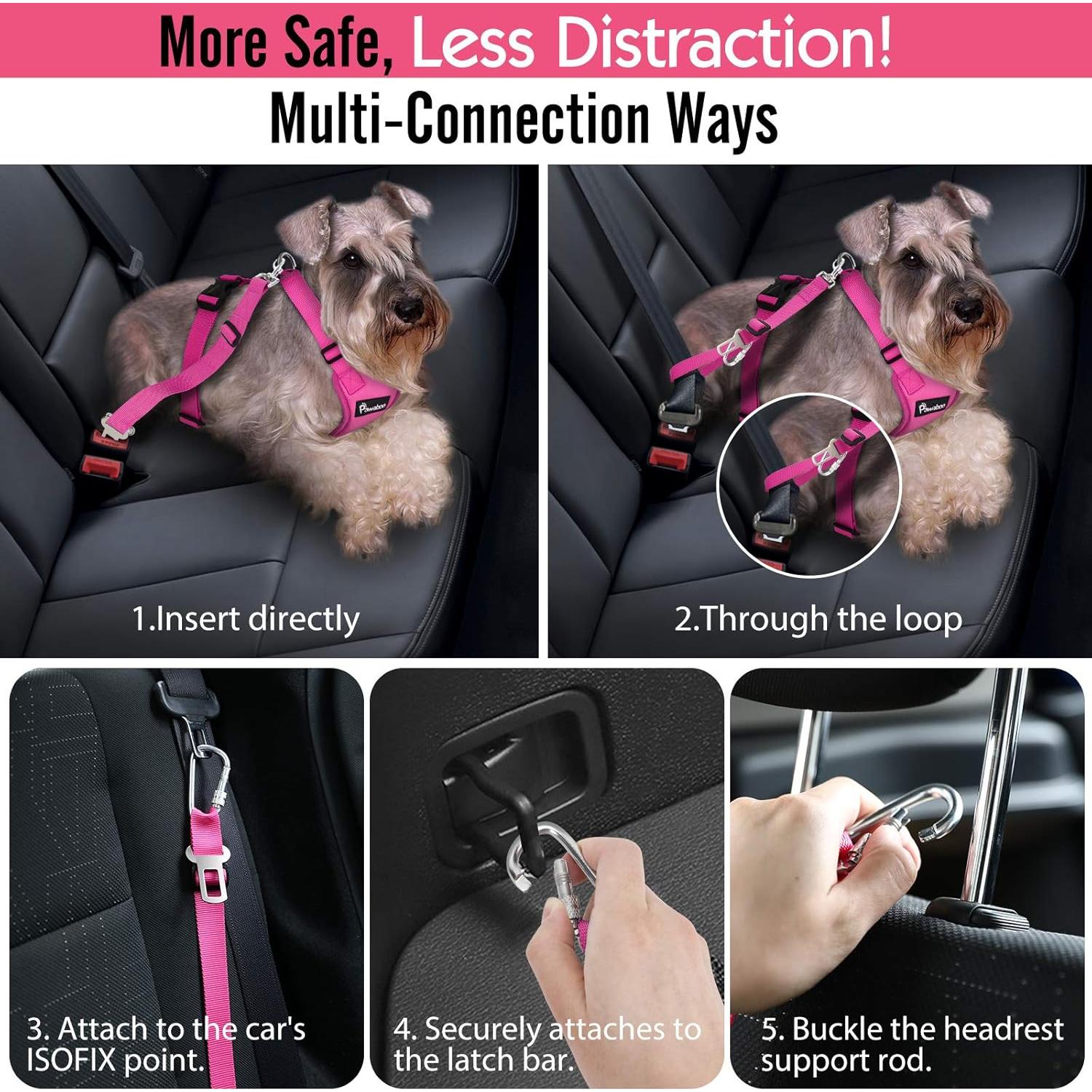 Arnés de Seguridad Pawaboo para Perros Grande Rojo