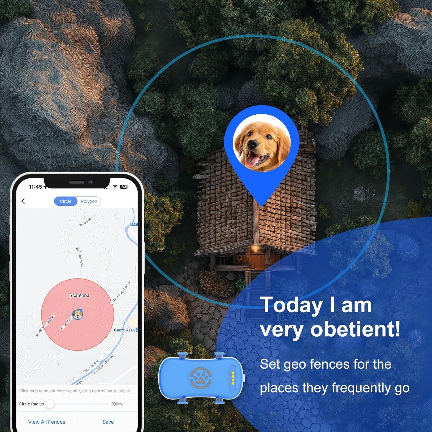 Rastreador GPS para Perros Wanwaytech con Geo-Cerca y Luz