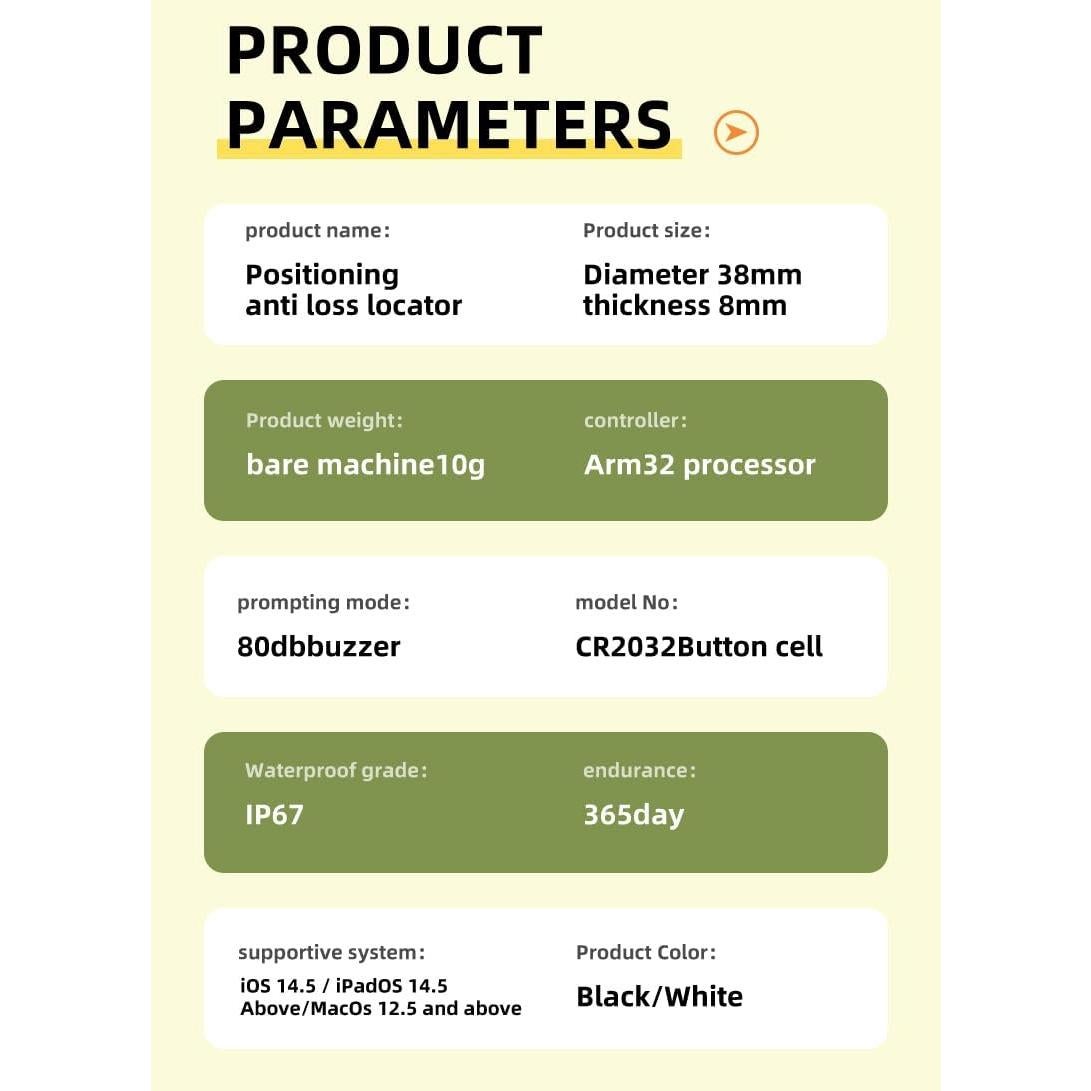 Localizador Bluetooth Wesolvet Mini Air Tags 2 Pack IP67