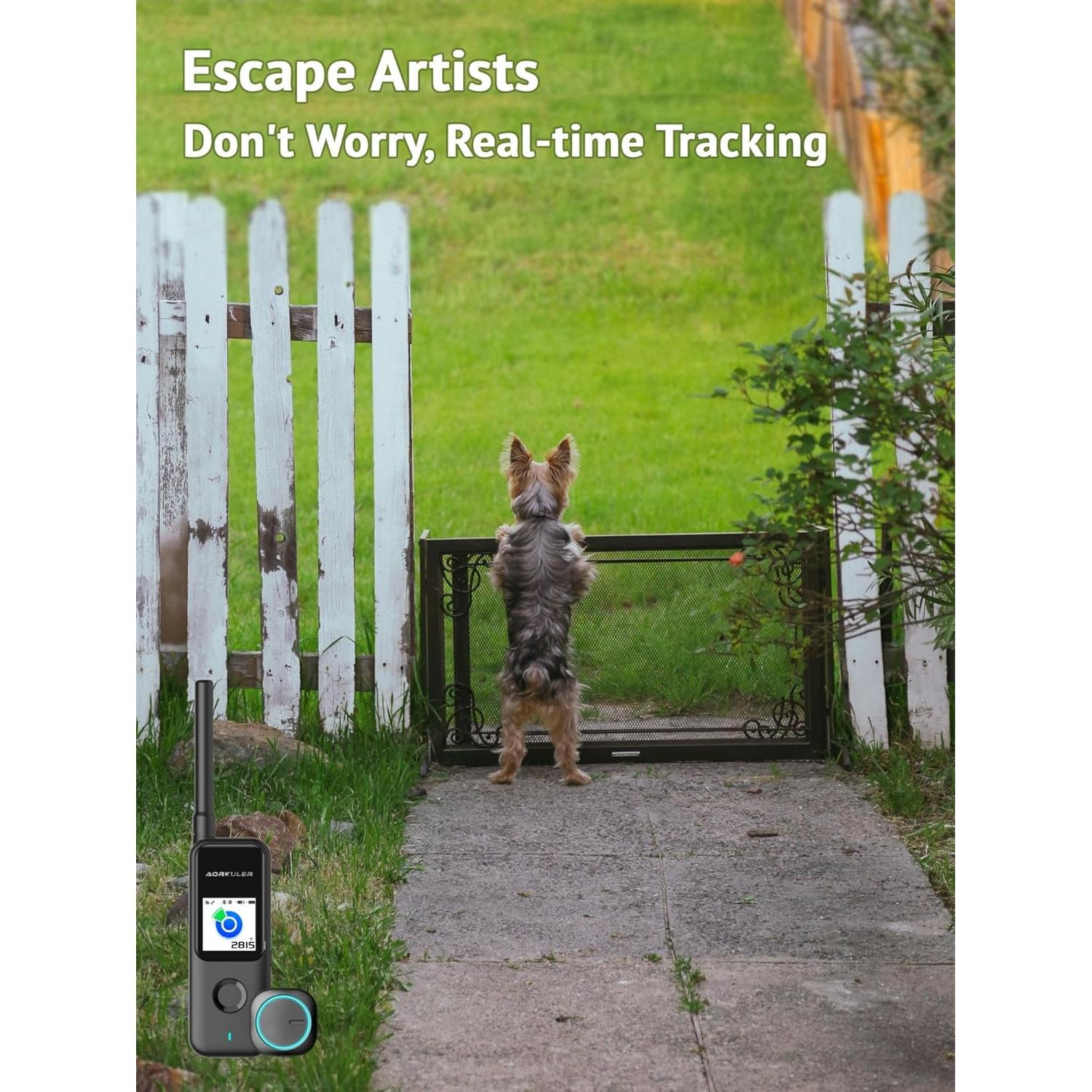 Rastreador GPS Aorkuler para Perros Sin Cuota Mensual Negro