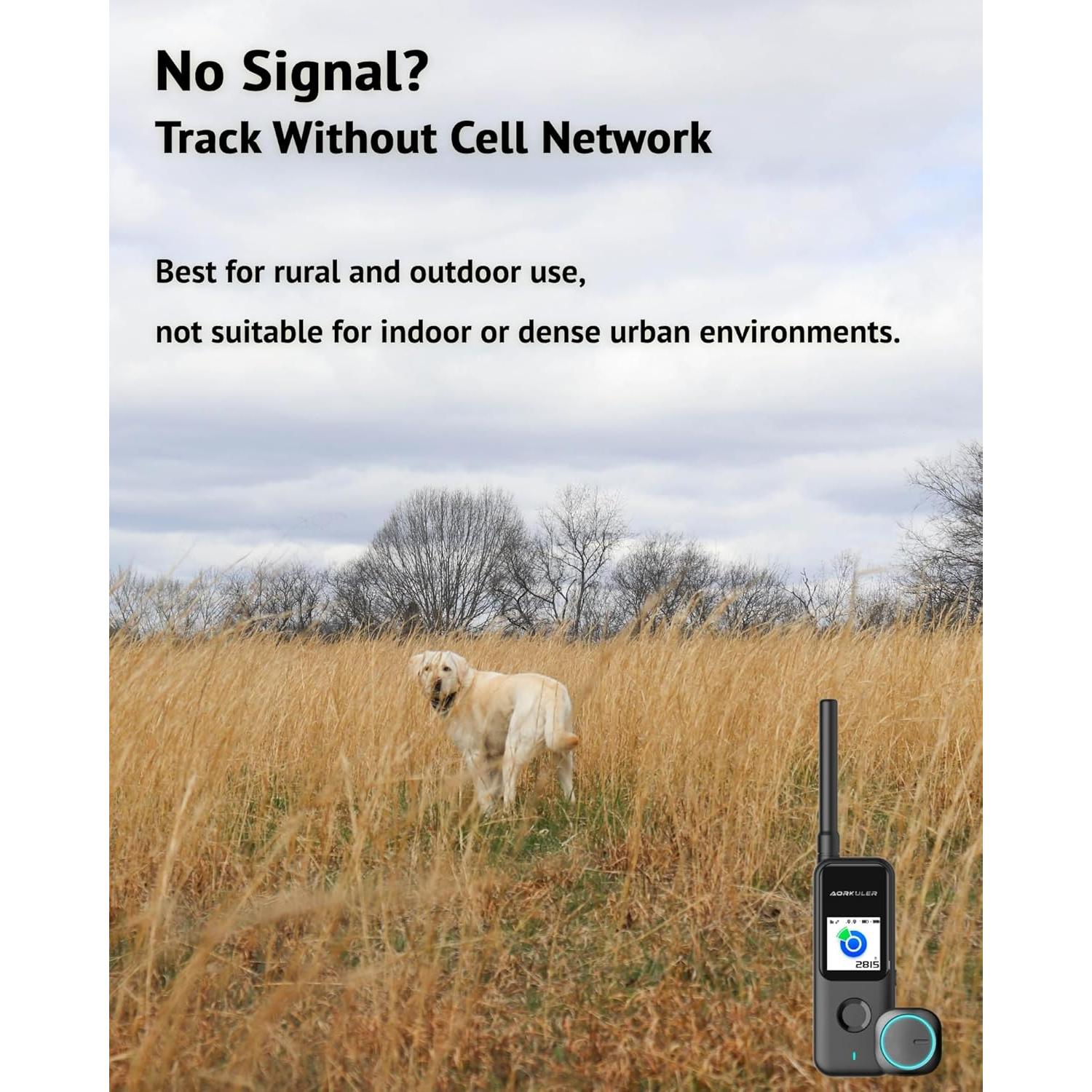 Rastreador GPS Aorkuler para Perros Sin Cuota Mensual Negro