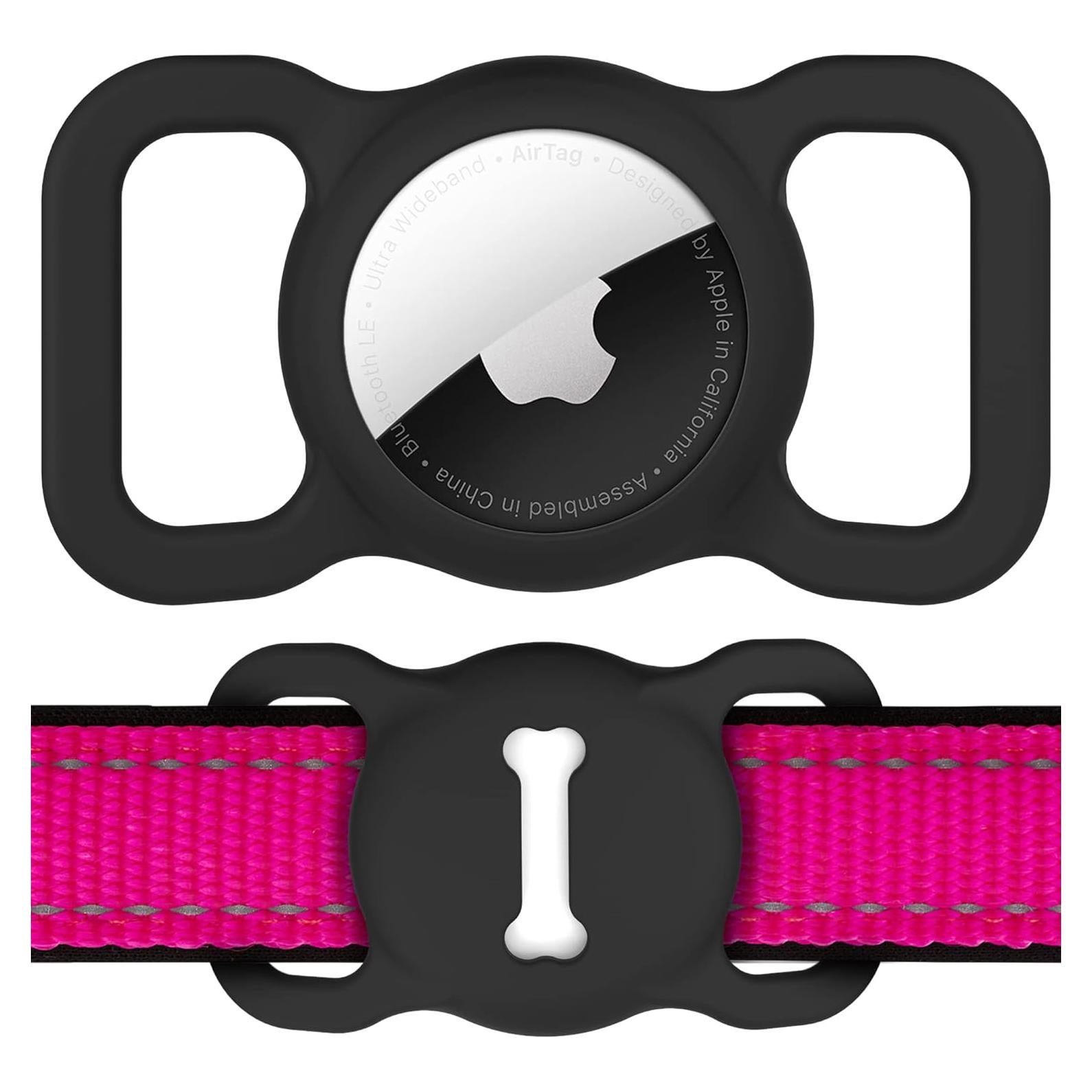 Soporte para Collar de Perro Airtag Dlenp Negro Silicona