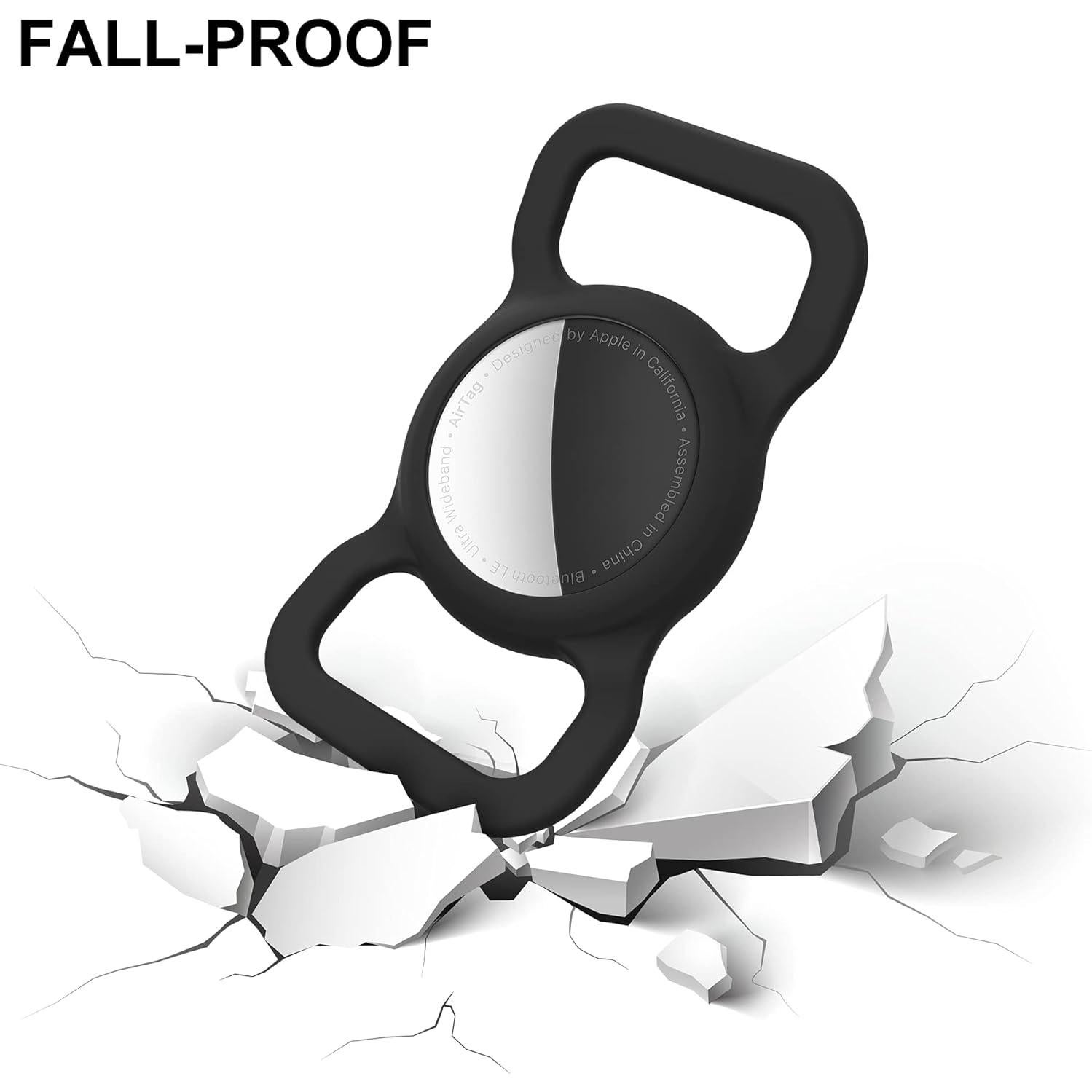 Soporte para Collar de Perro Airtag Dlenp Negro Silicona