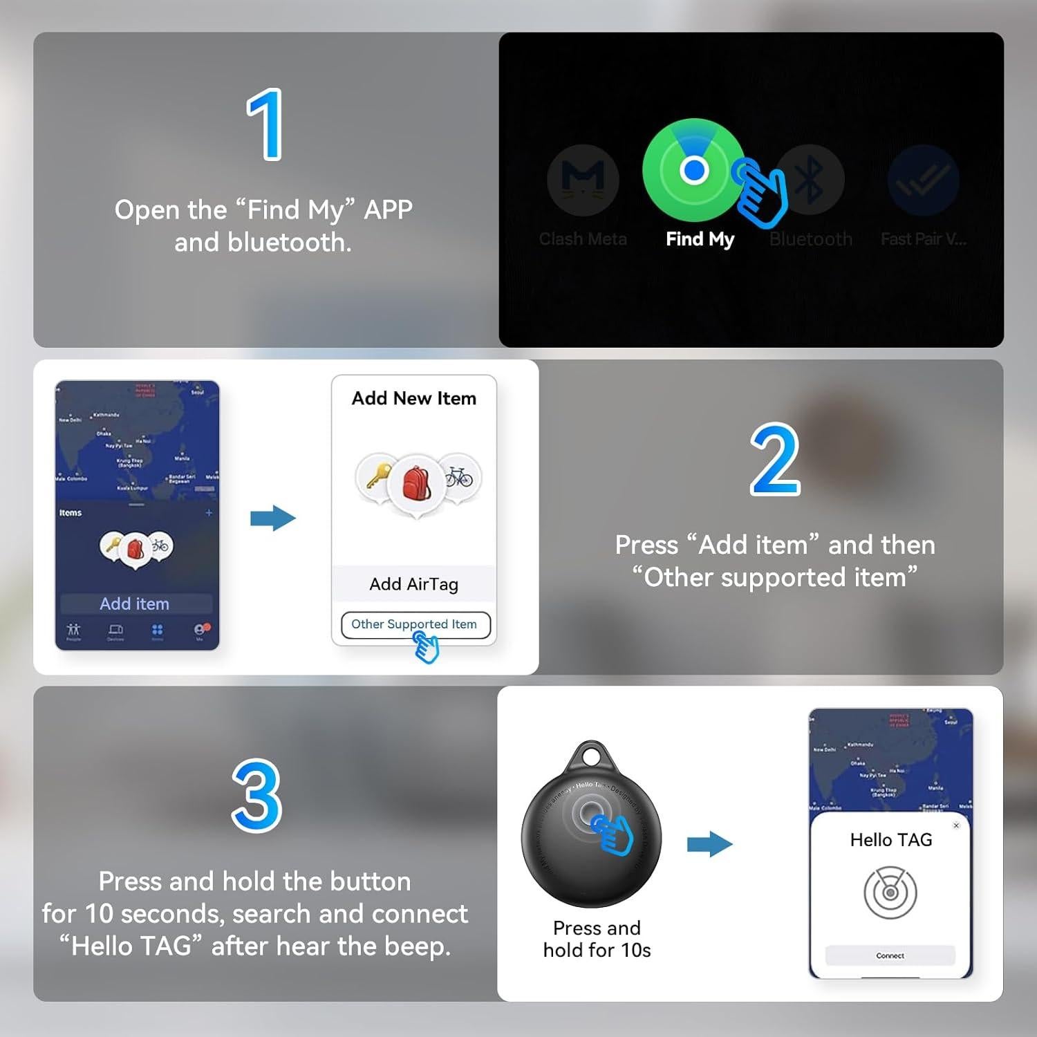 Rastreador Bluetooth Inteligente Delumu 4 Pack Impermeable