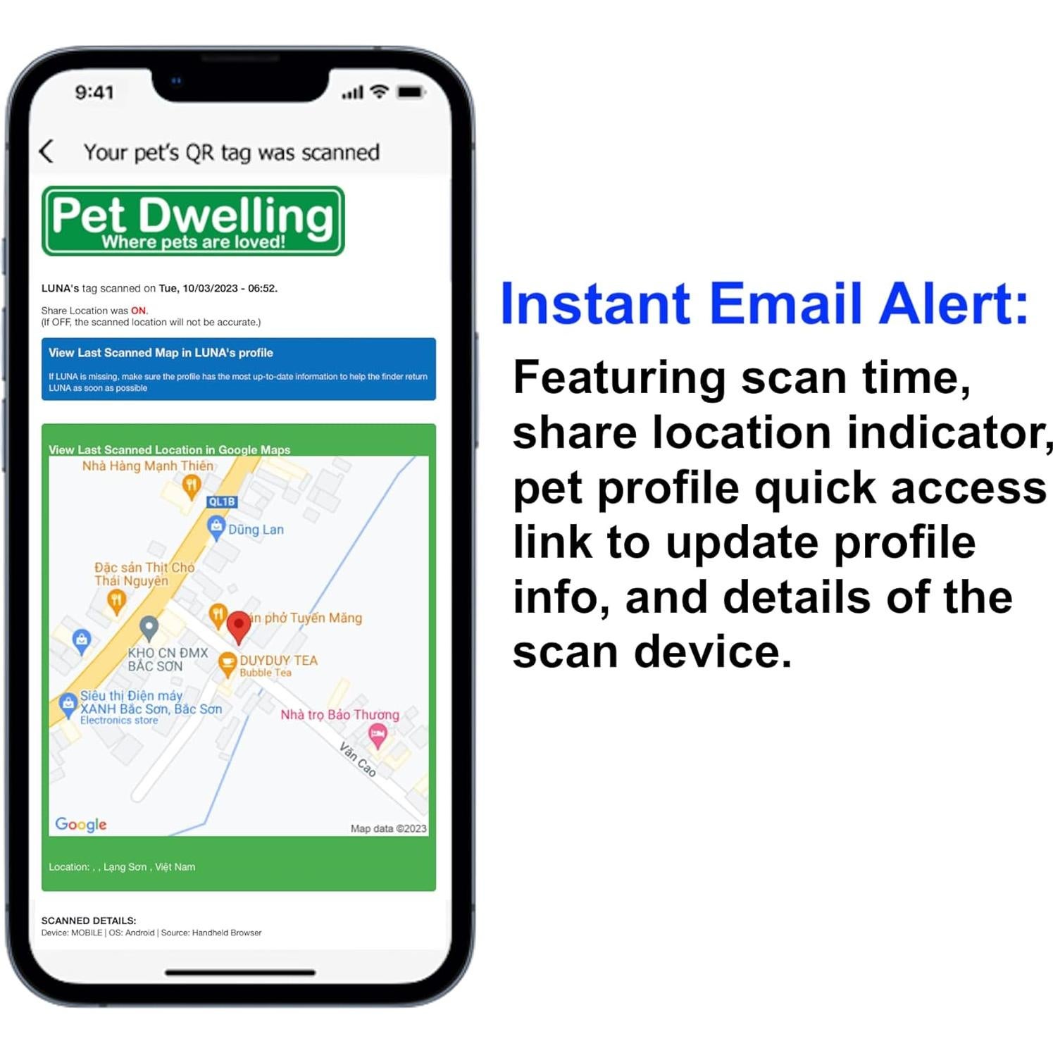 Etiqueta Identificación Mascotas Pet Dwelling Pata Rosa QR