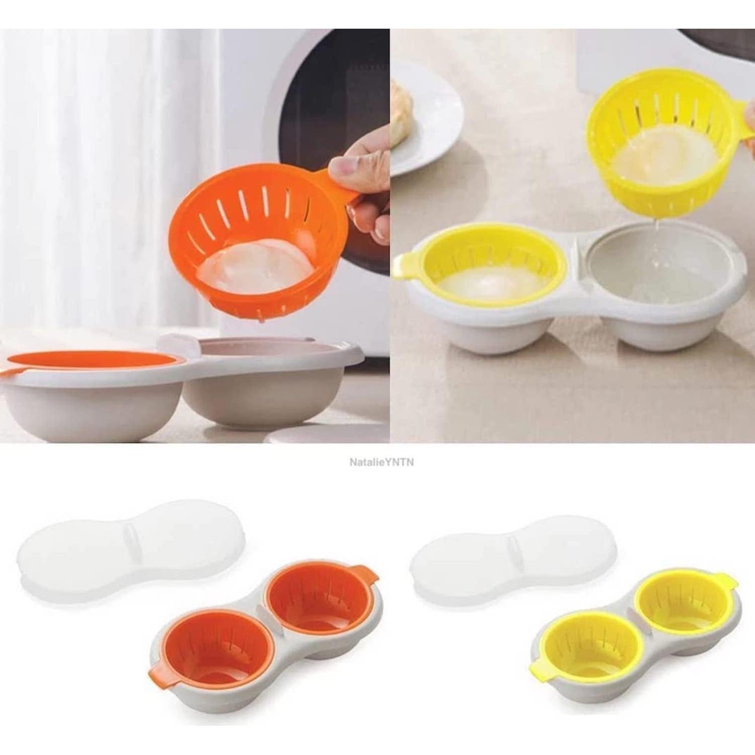 Hervidor de Huevos para Microondas WWLUCKY Doble Silicona 236ml