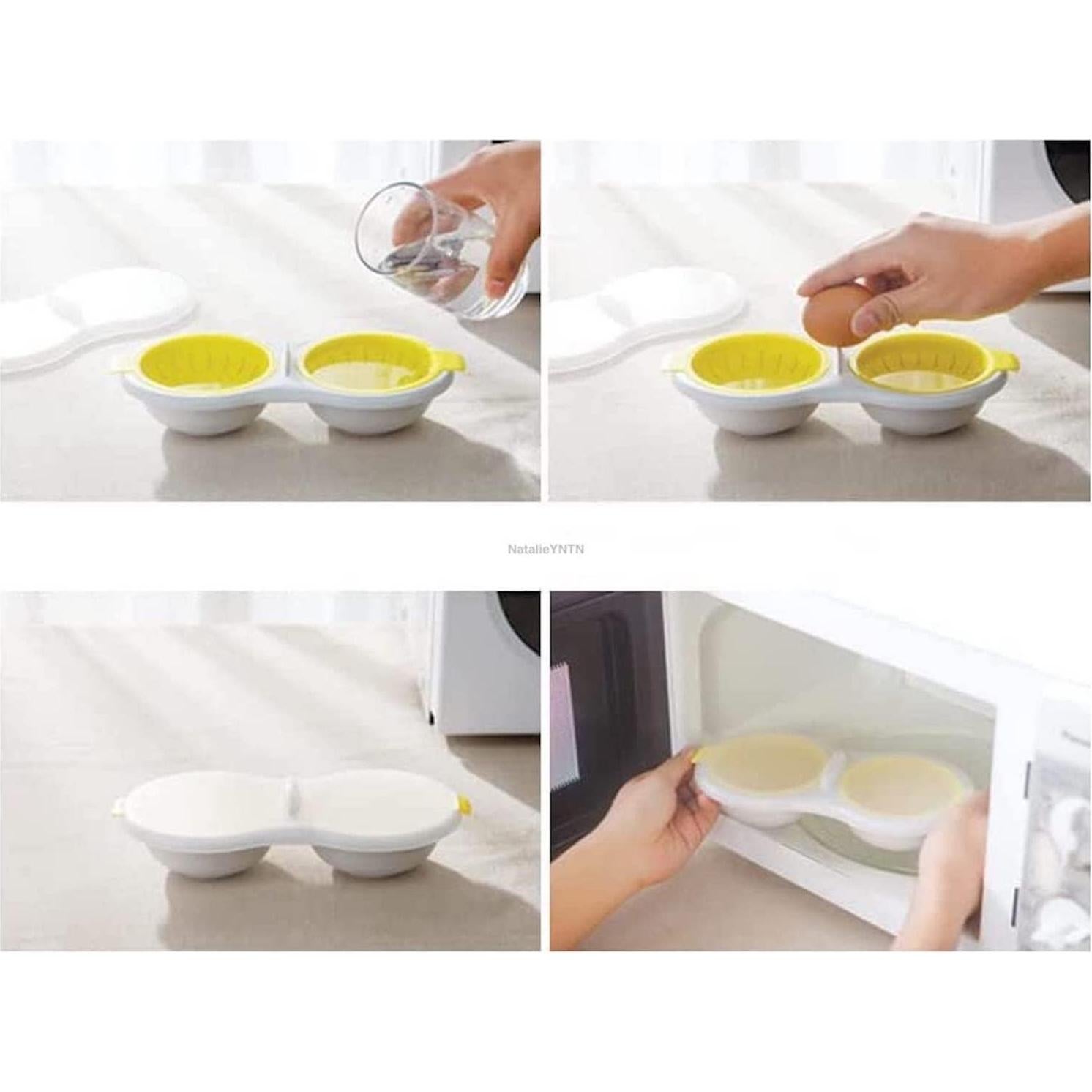 Hervidor de Huevos para Microondas WWLUCKY Doble Silicona 236ml