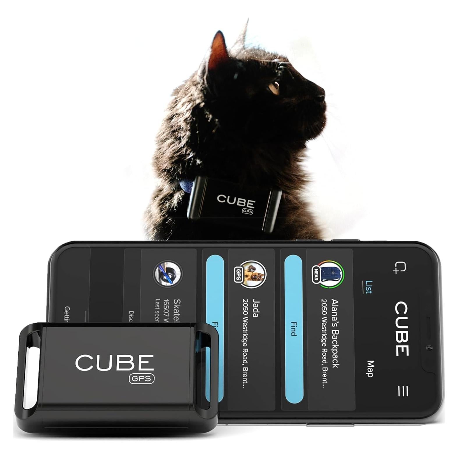 Rastreador GPS Cube para Vehículos y Mascotas - Negro