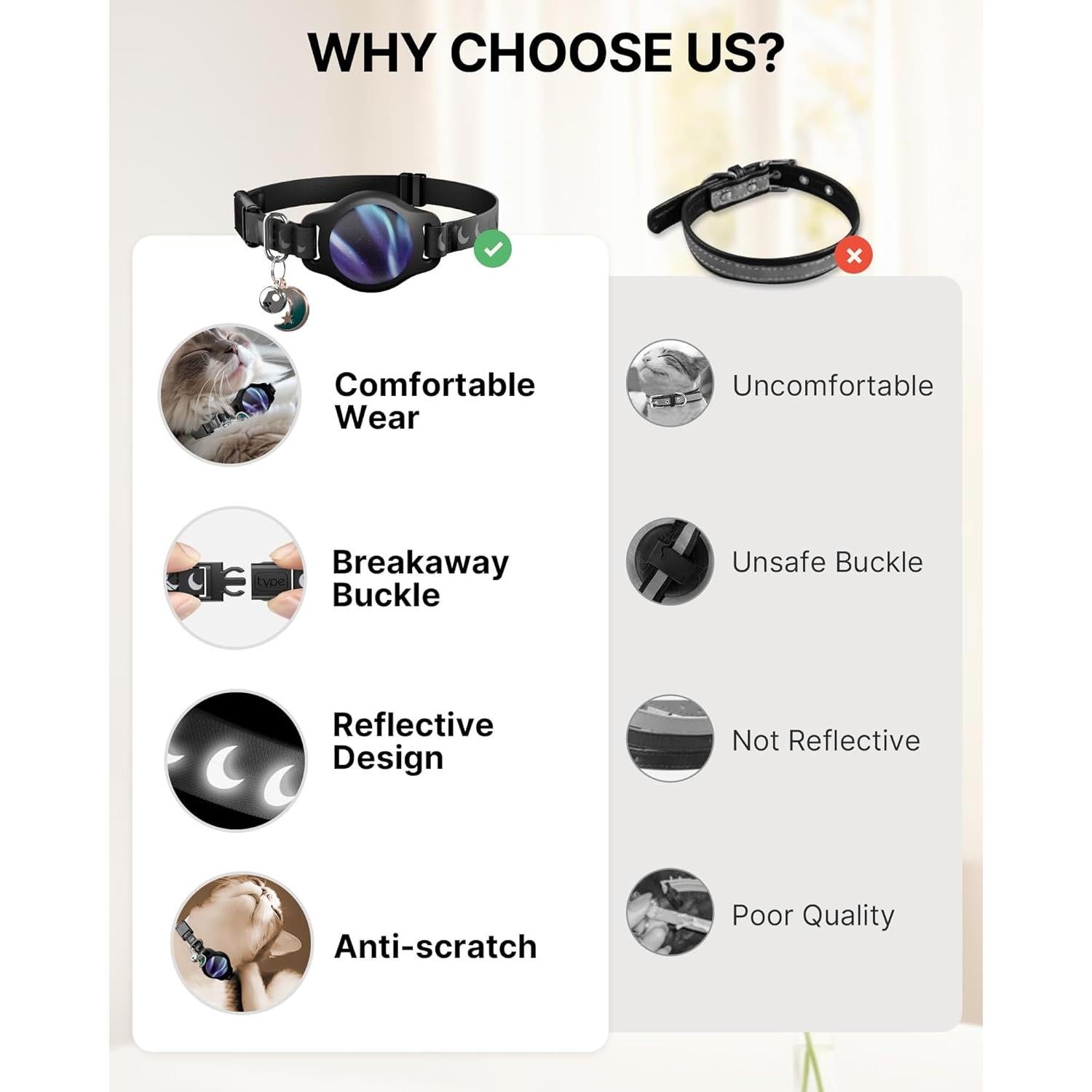 Collar para Gato con Soporte Airtag Typecase Negro 20g