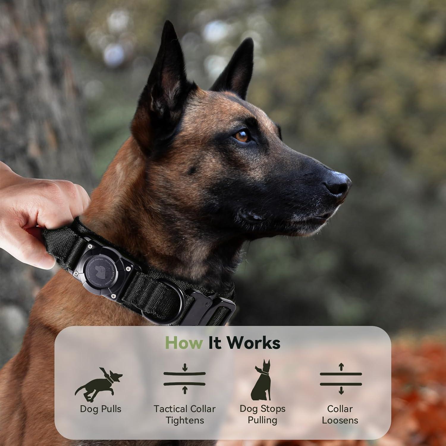 Collar para perro Odokele AirTag impermeable M Negro