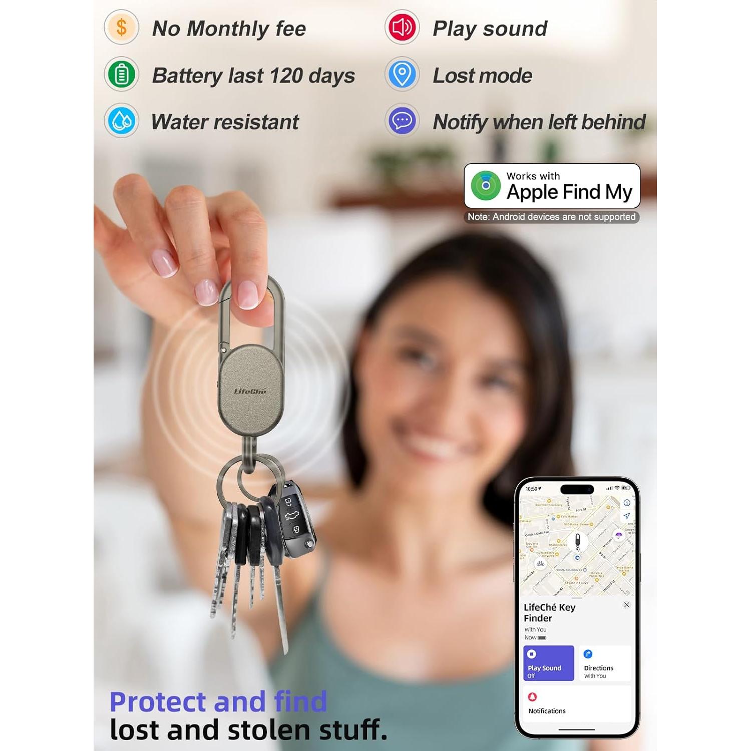 Llave Buscador de Llaves LifeChé con GPS y Acero Inoxidable