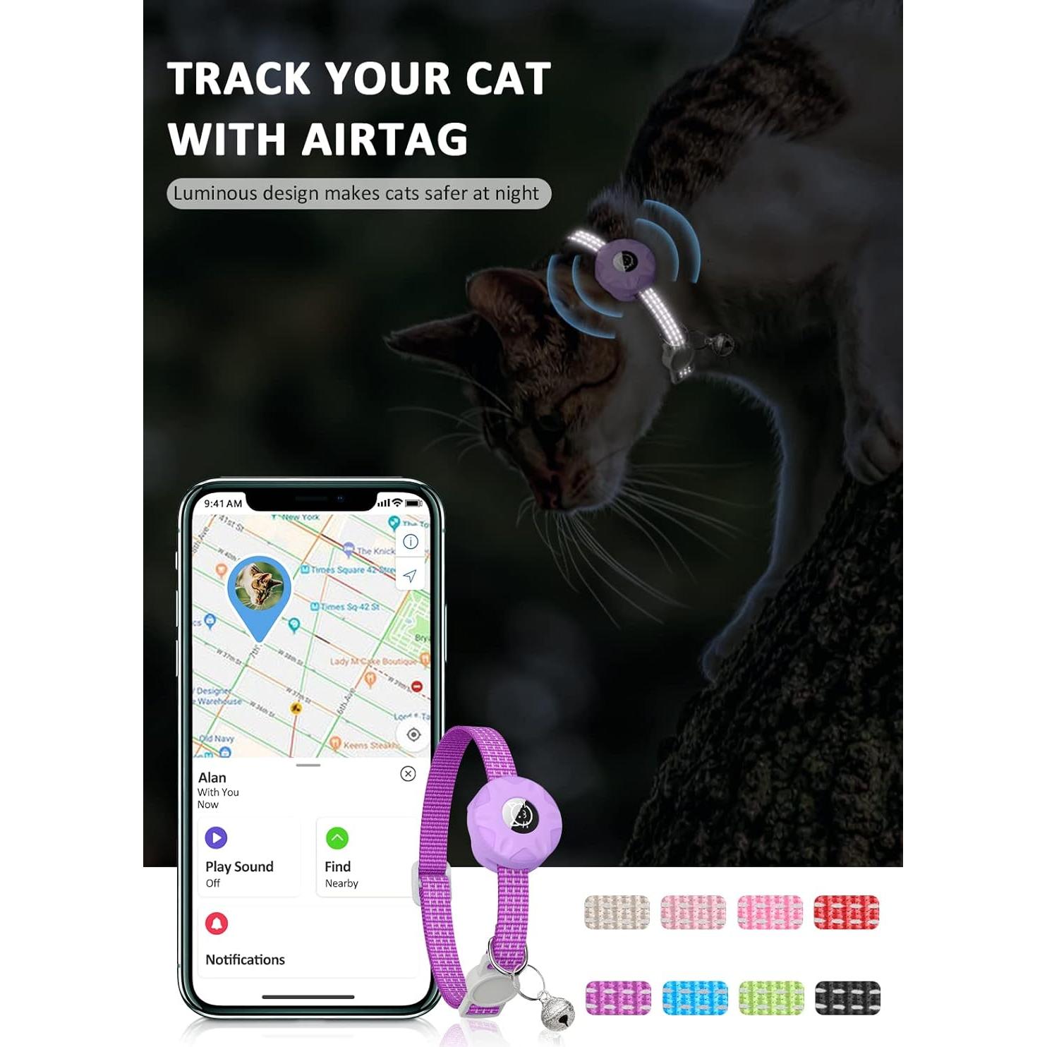 Collar para Gato Hoeraonr Reflectante con Soporte AirTag
