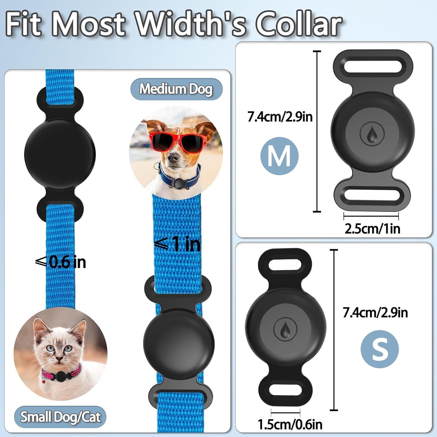 Soporte para Collar de Perro Tyanuzz AirTag Negro Tamaño M