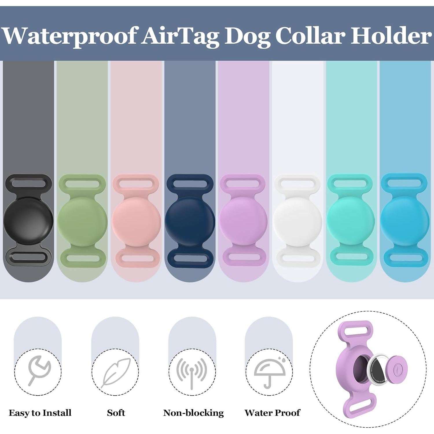 Soporte para Collar de Perro Tyanuzz AirTag Negro Tamaño M