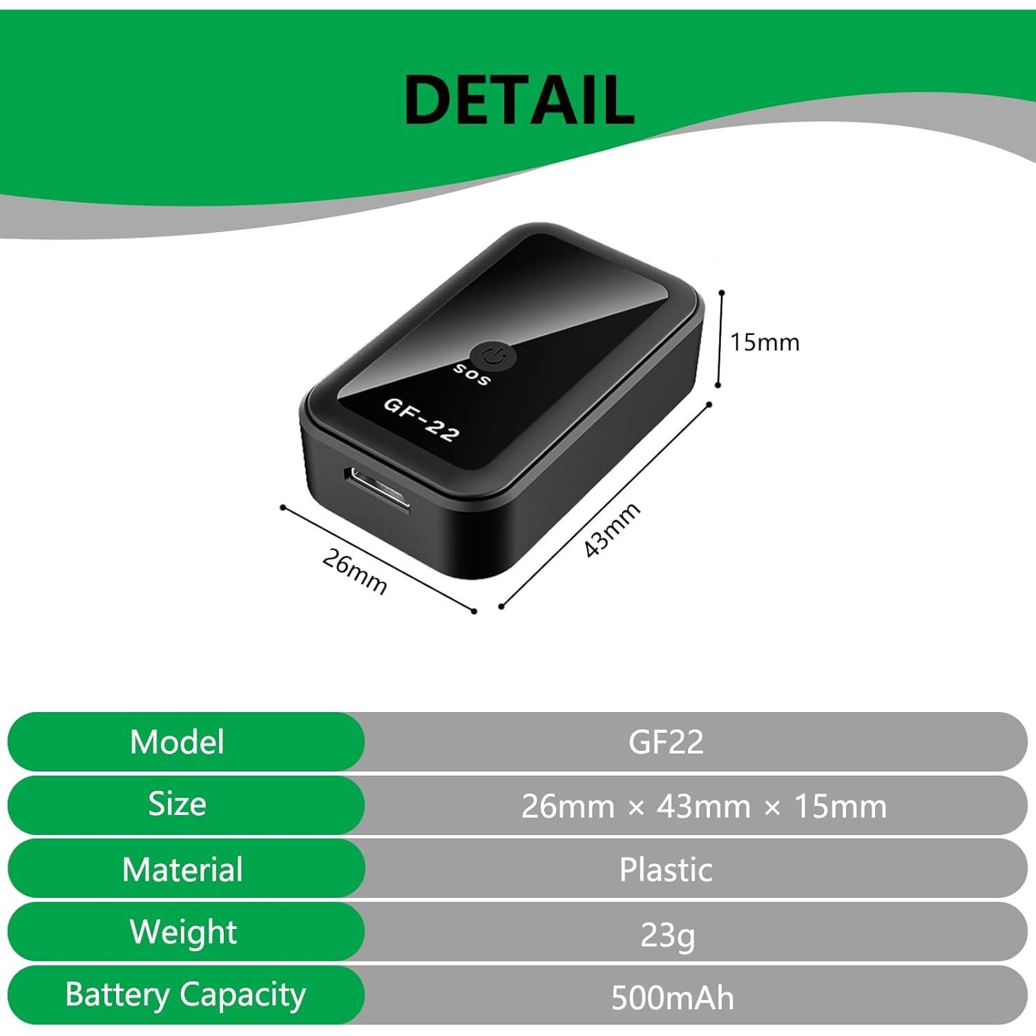 Mini Rastreador GPS NGXDFL Magnético para Vehículos 90g