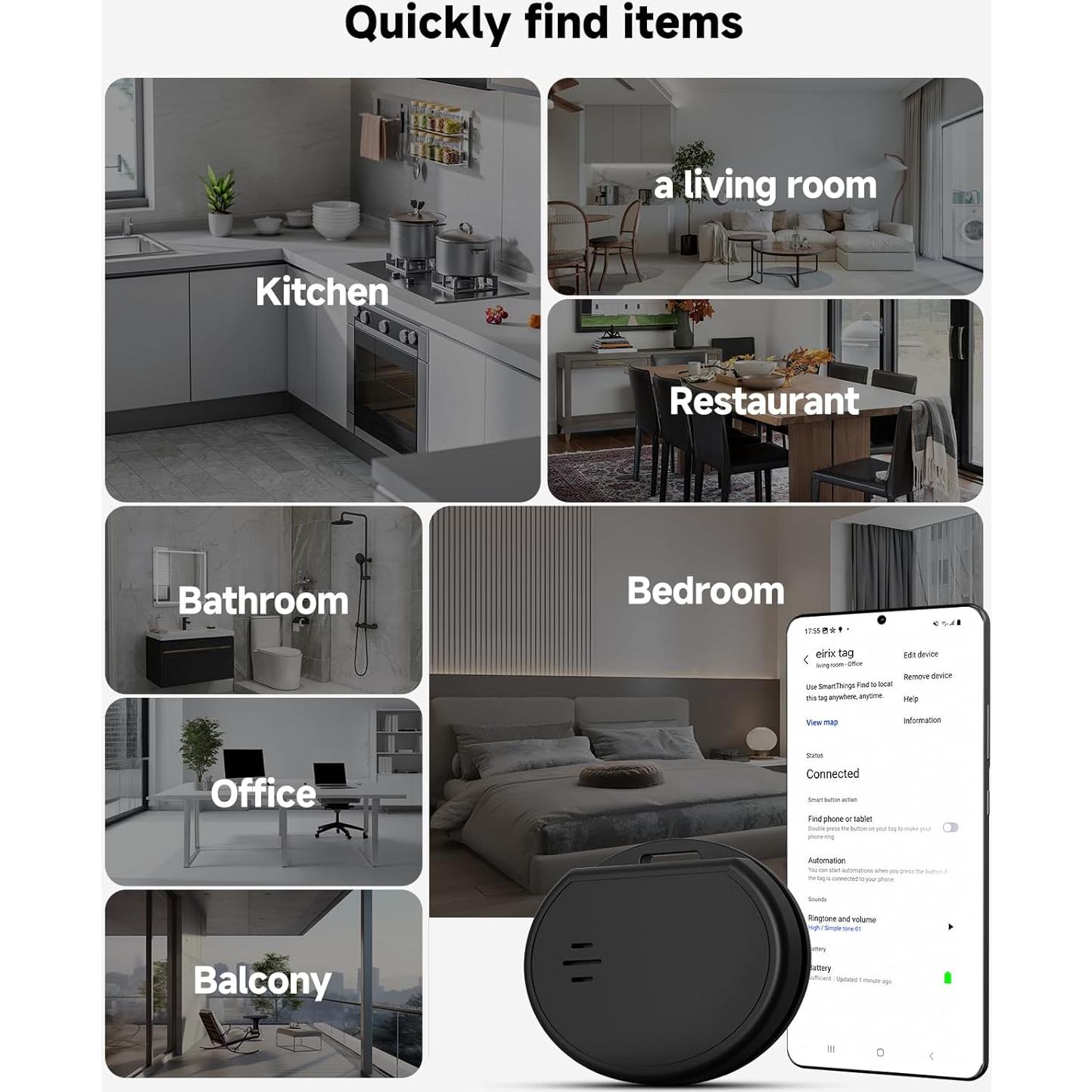 Rastreador Inteligente eirix IP67 para Llaves y Mascotas