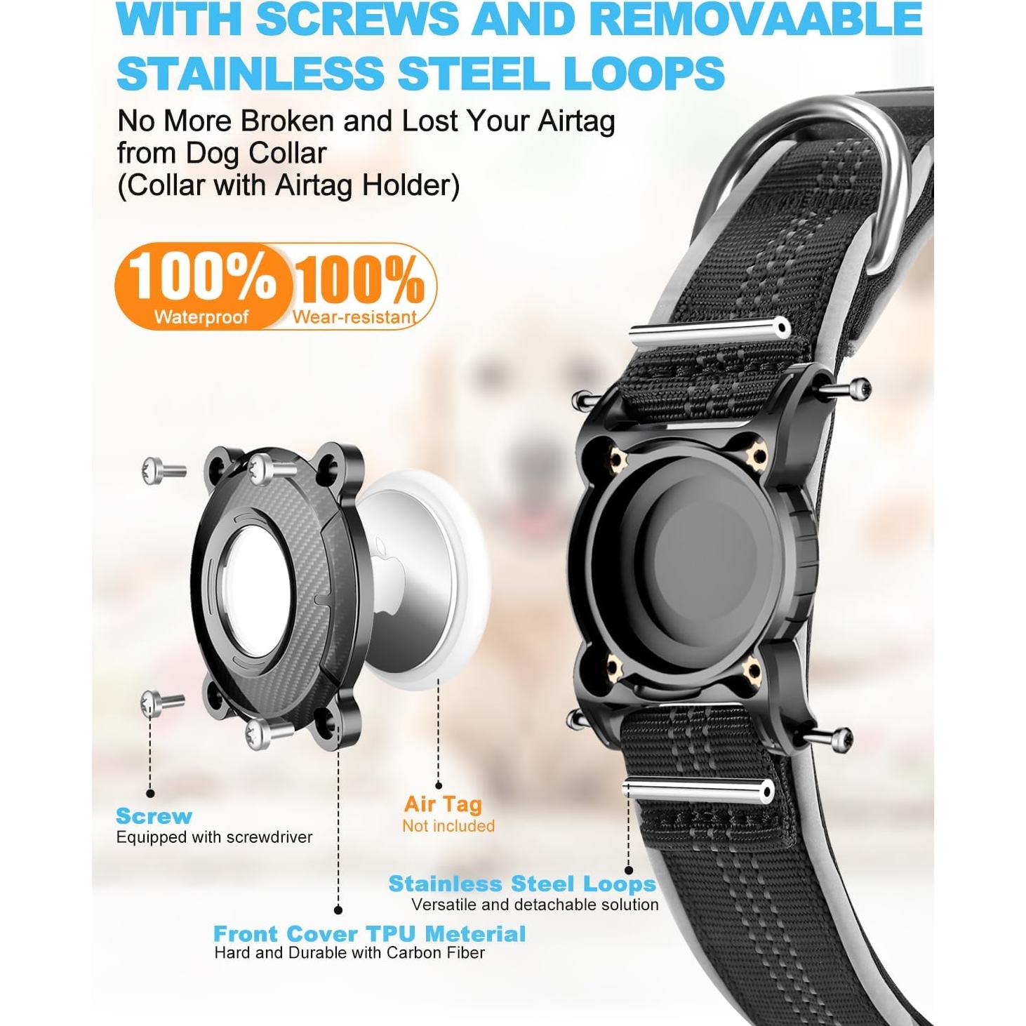 Collar para Perro Airtag ONEONTA Azul S Impermeable Reflectante