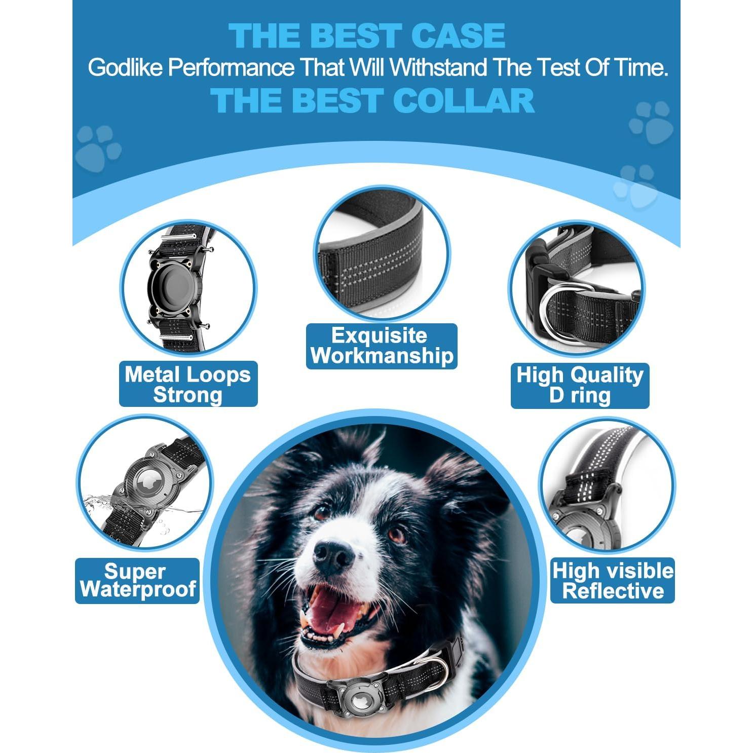 Collar para Perro Airtag ONEONTA Azul S Impermeable Reflectante