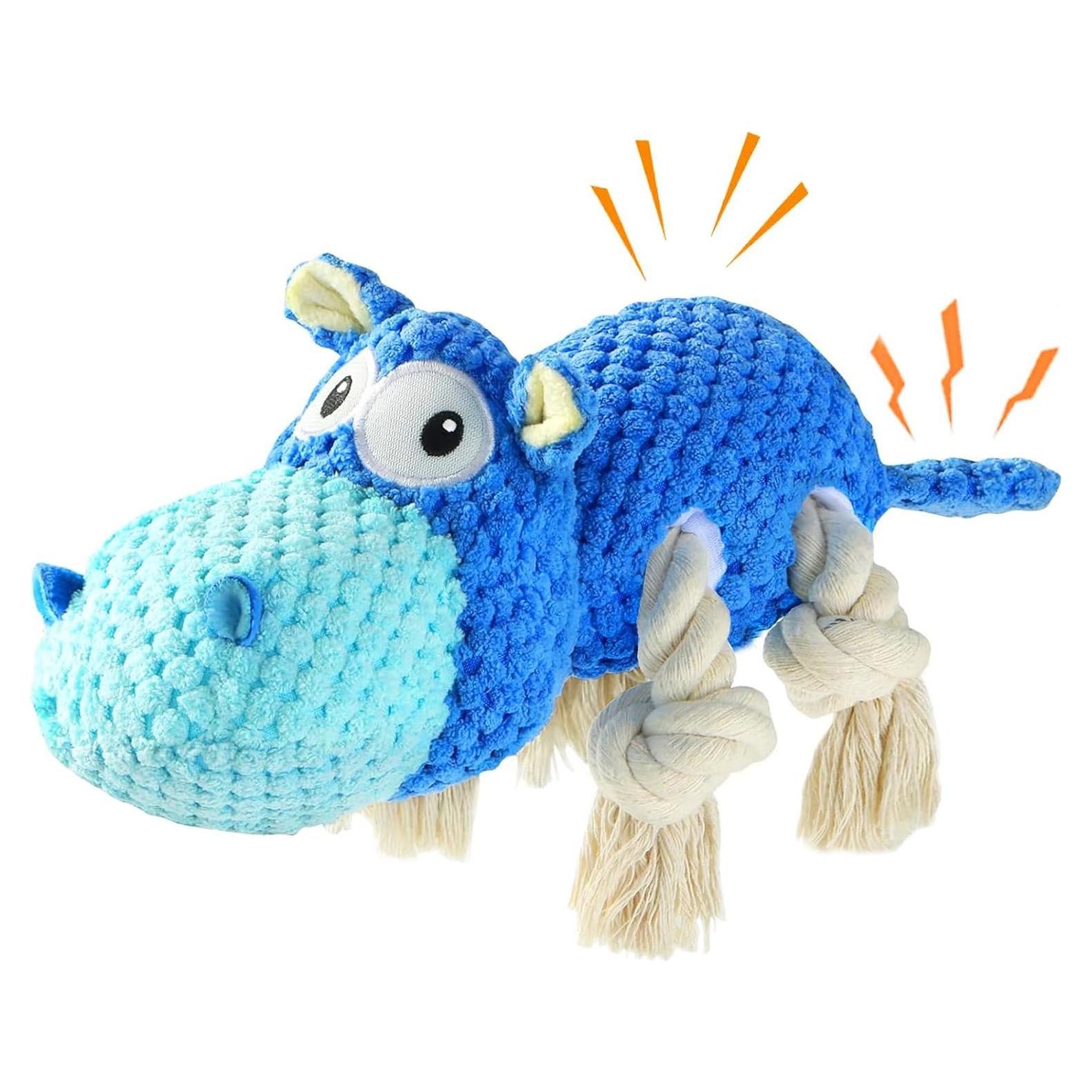 Juguete para Perros Mediano Tooptate Hipopótamo Azul